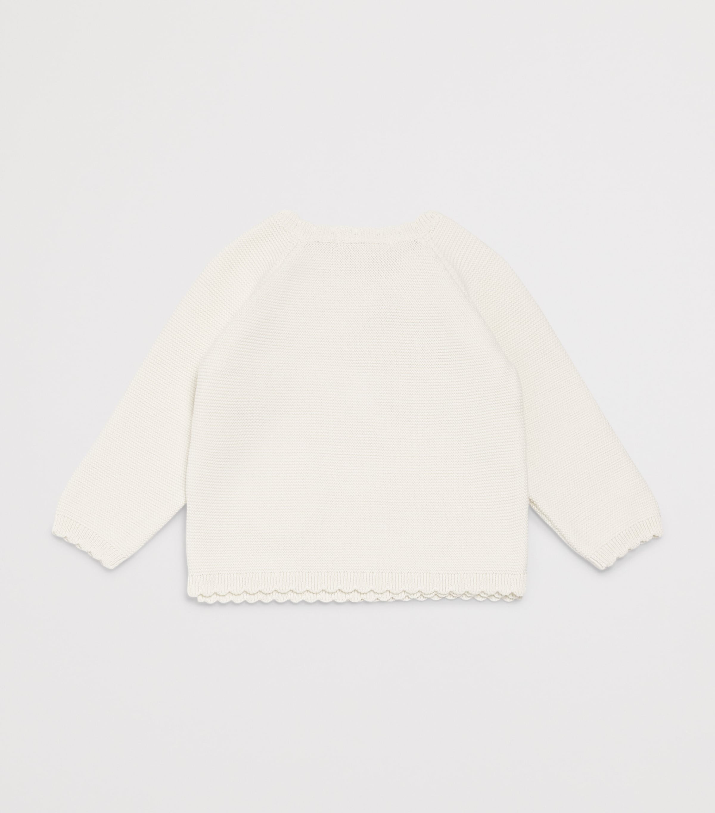 Marie-Chantal Cotton Wrap-Effect Coraline Cardigan (3-24 Months) Milky White Image 2