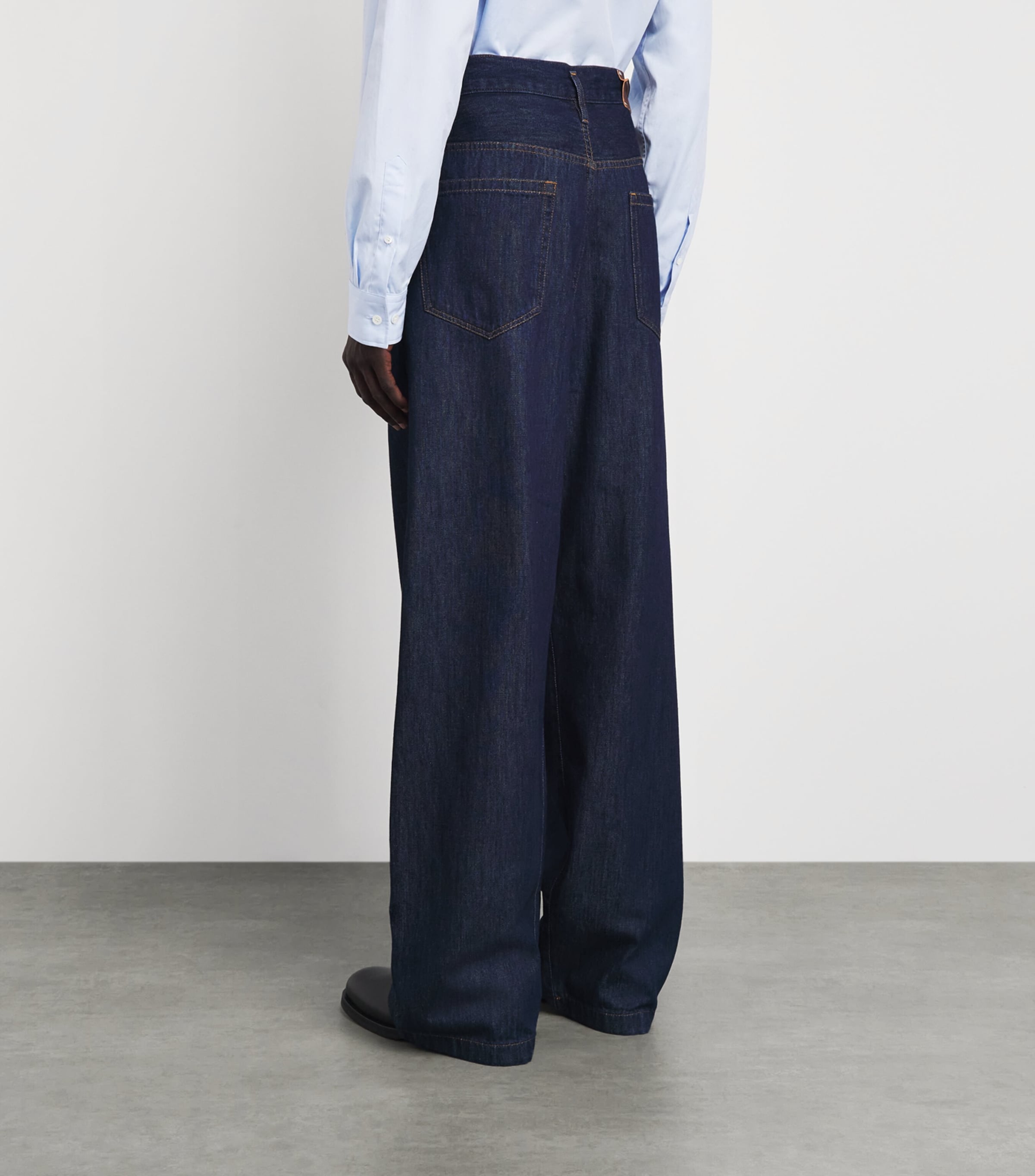 DRIES VAN NOTEN Mens Pleated Penning Wide-Leg Jeans Image 5