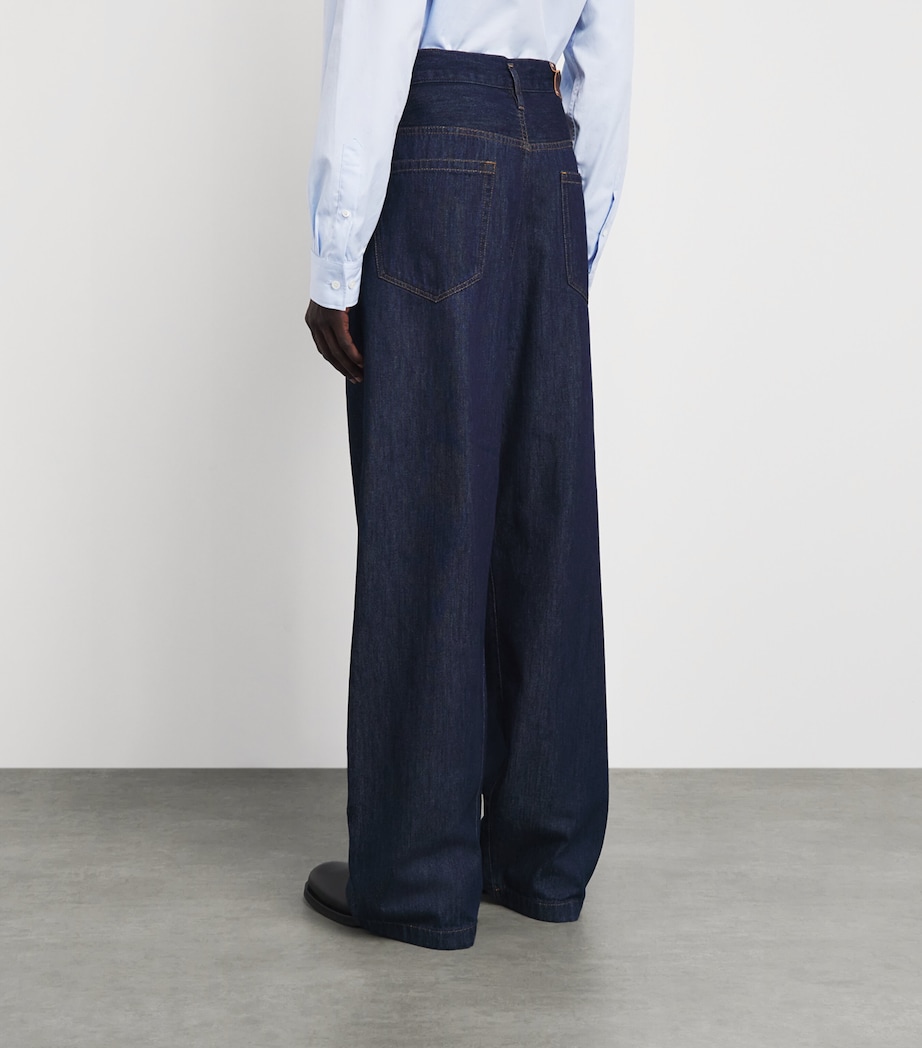 DRIES VAN NOTEN Mens Pleated Penning Wide-Leg Jeans Image 5