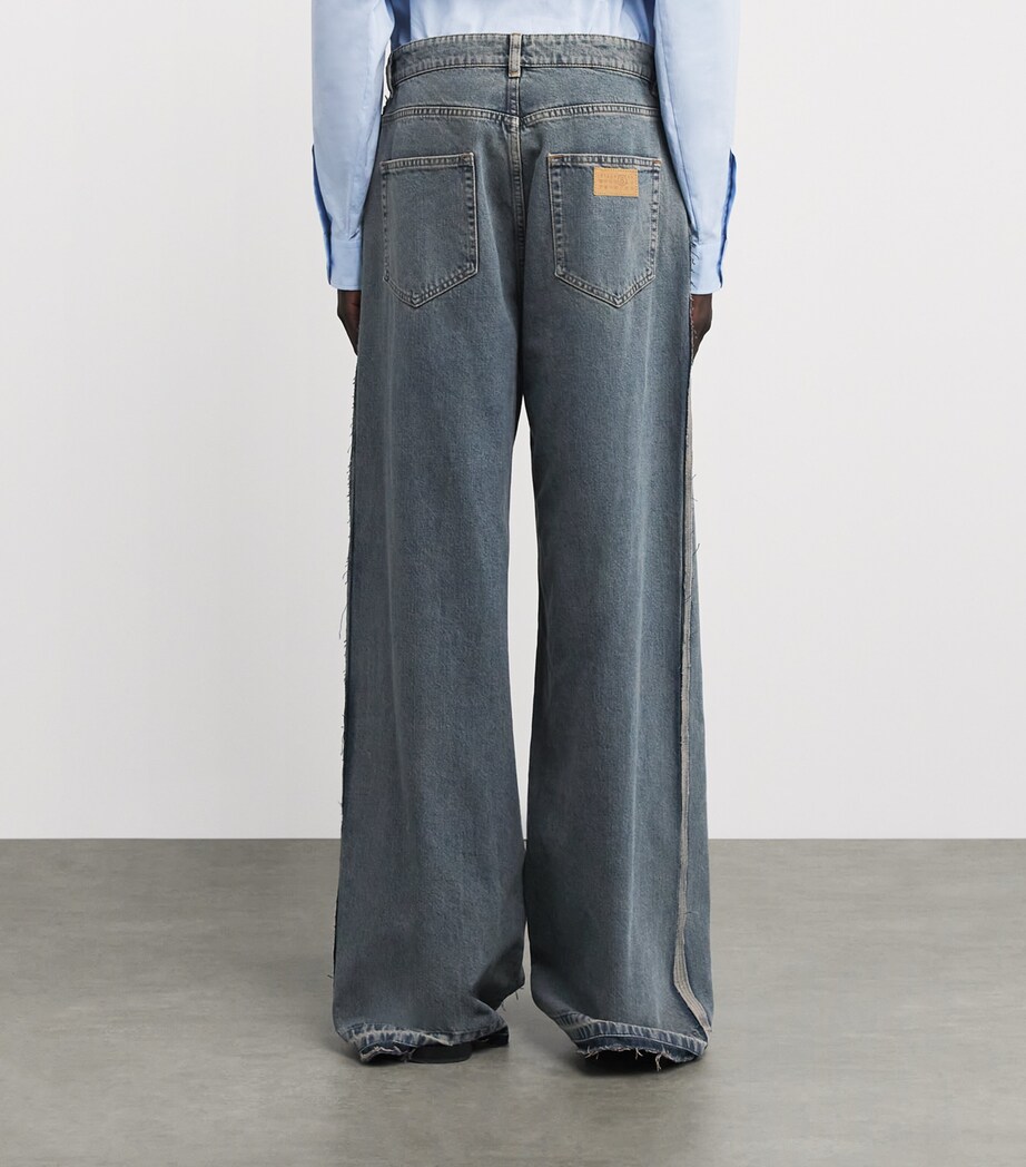 MM6 Maison Margiela Mens Oversized Distressed-Detail Jeans Light Grey Image 4