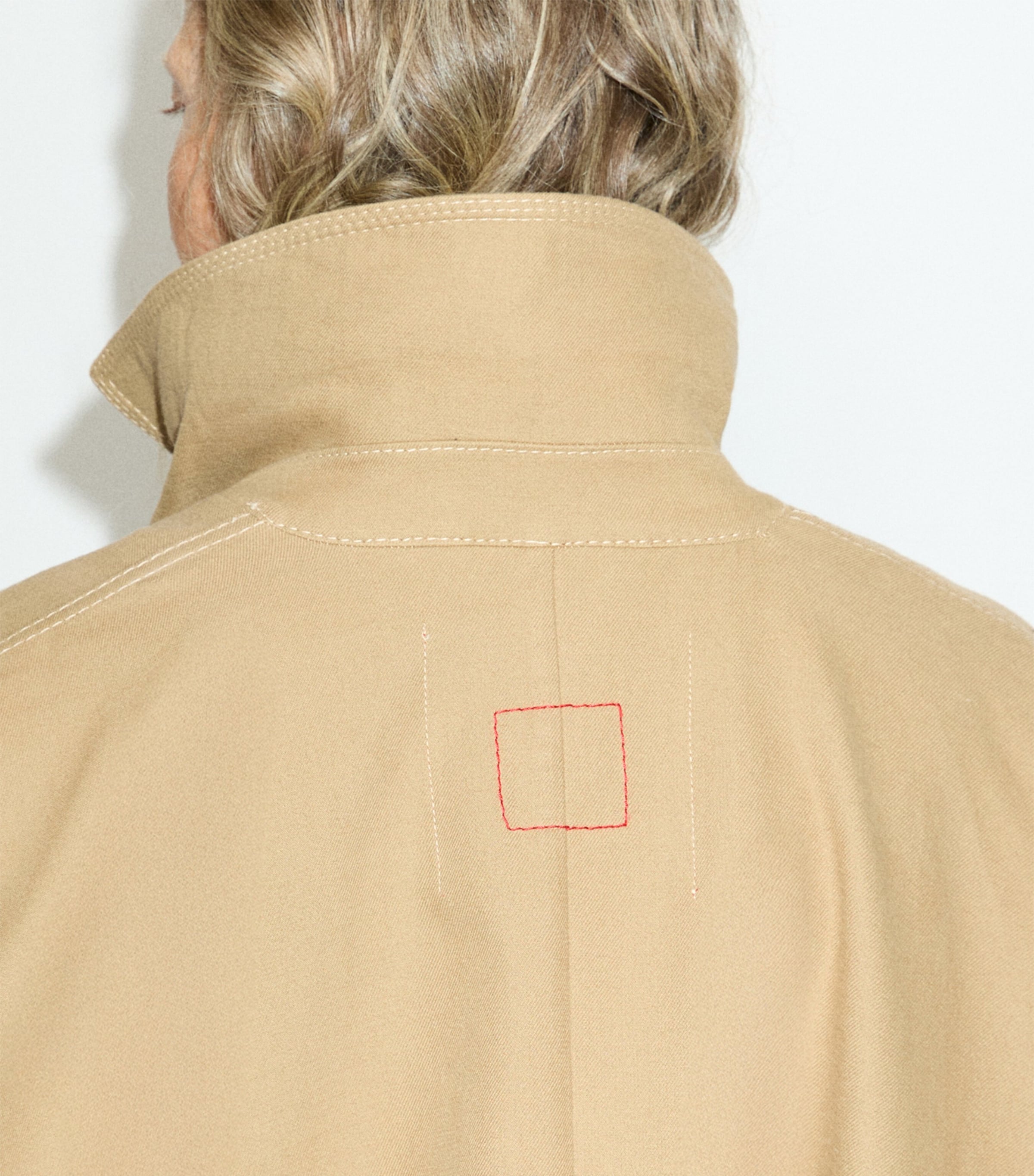 MAX&Co. Womens Contrast-Panel Raincoat Camel Image 7