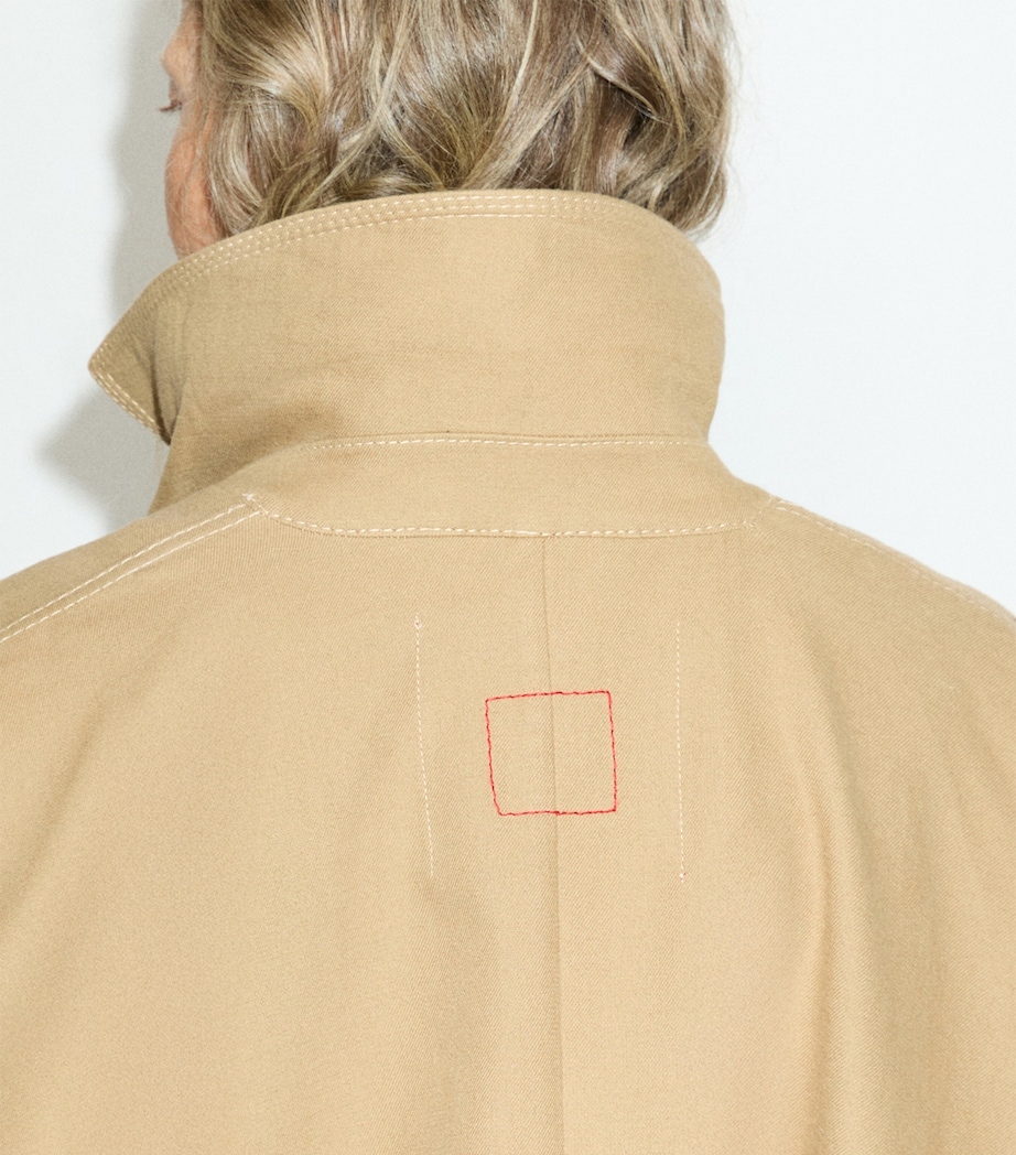 MAX&Co. Womens Contrast-Panel Raincoat Camel Image 7