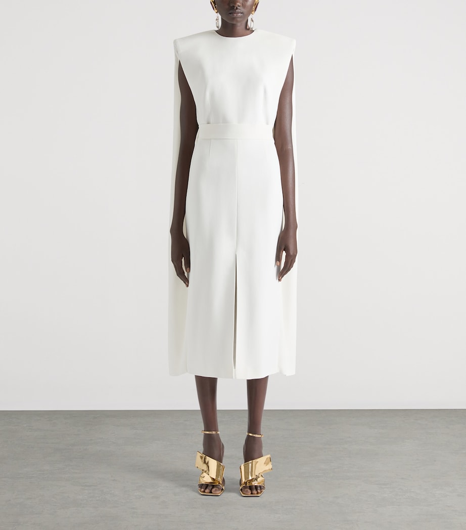 Crepe Cape Midi Dress IVORY Image 2