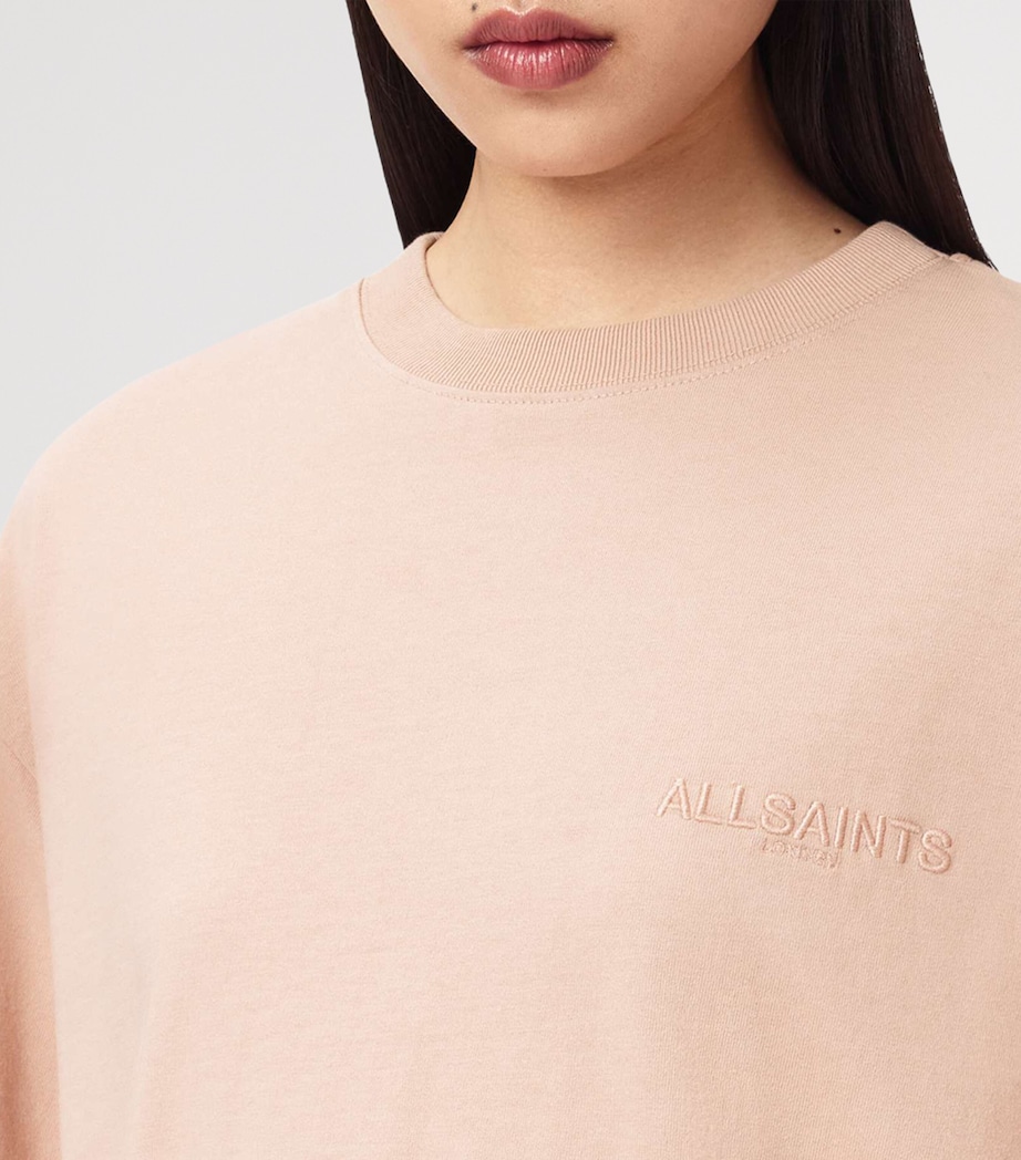 AllSaints Womens Organic Cotton Graphic Amelie T-Shirt Dusty Pink Image 6