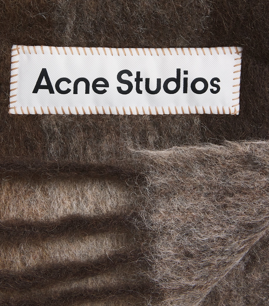 Acne Studios Check Fringe Scarf Dark Brown/white Image 4