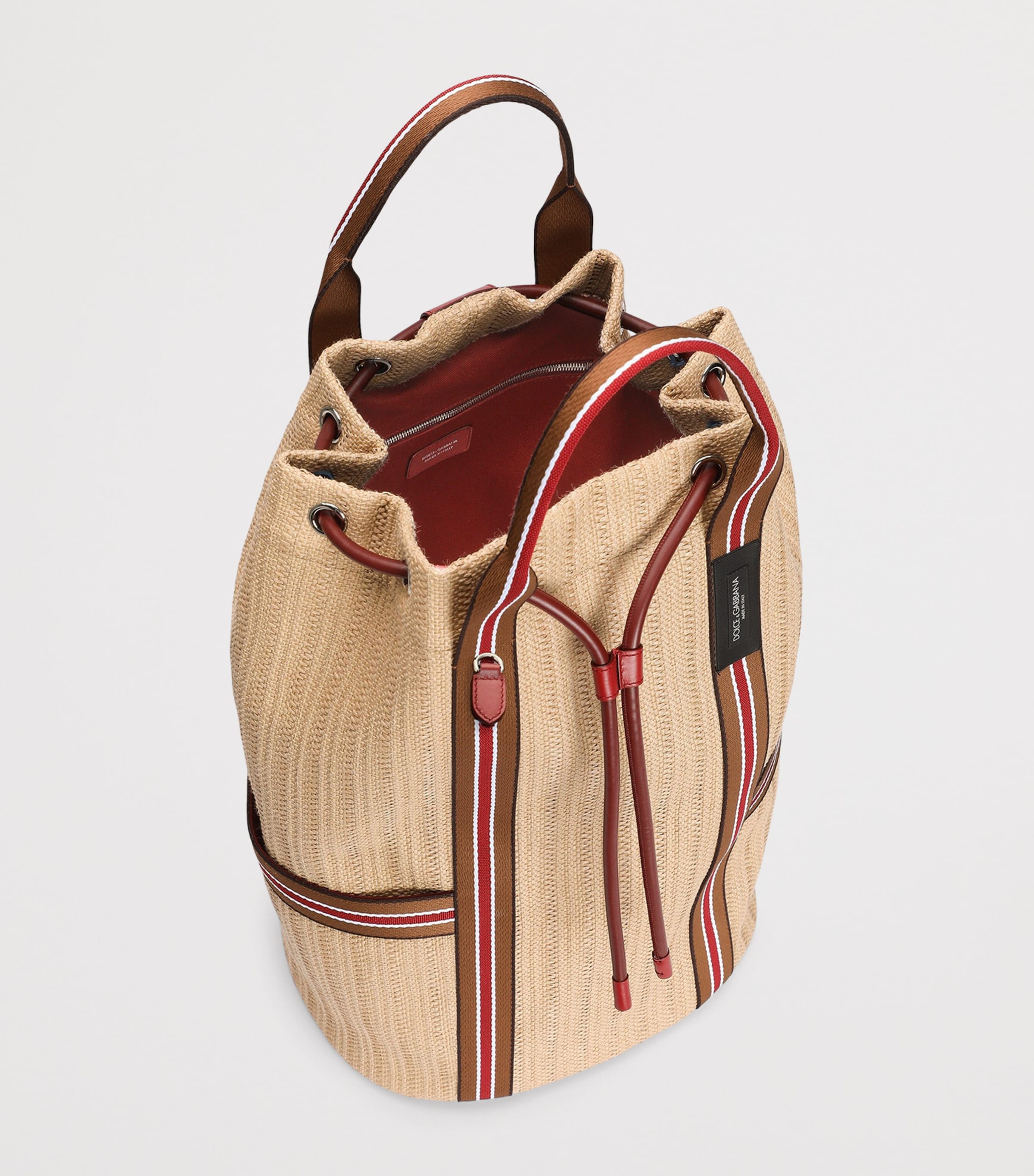 Dolce&Gabbana Raffia-Leather Essenza Backpack Multicolour Image 4