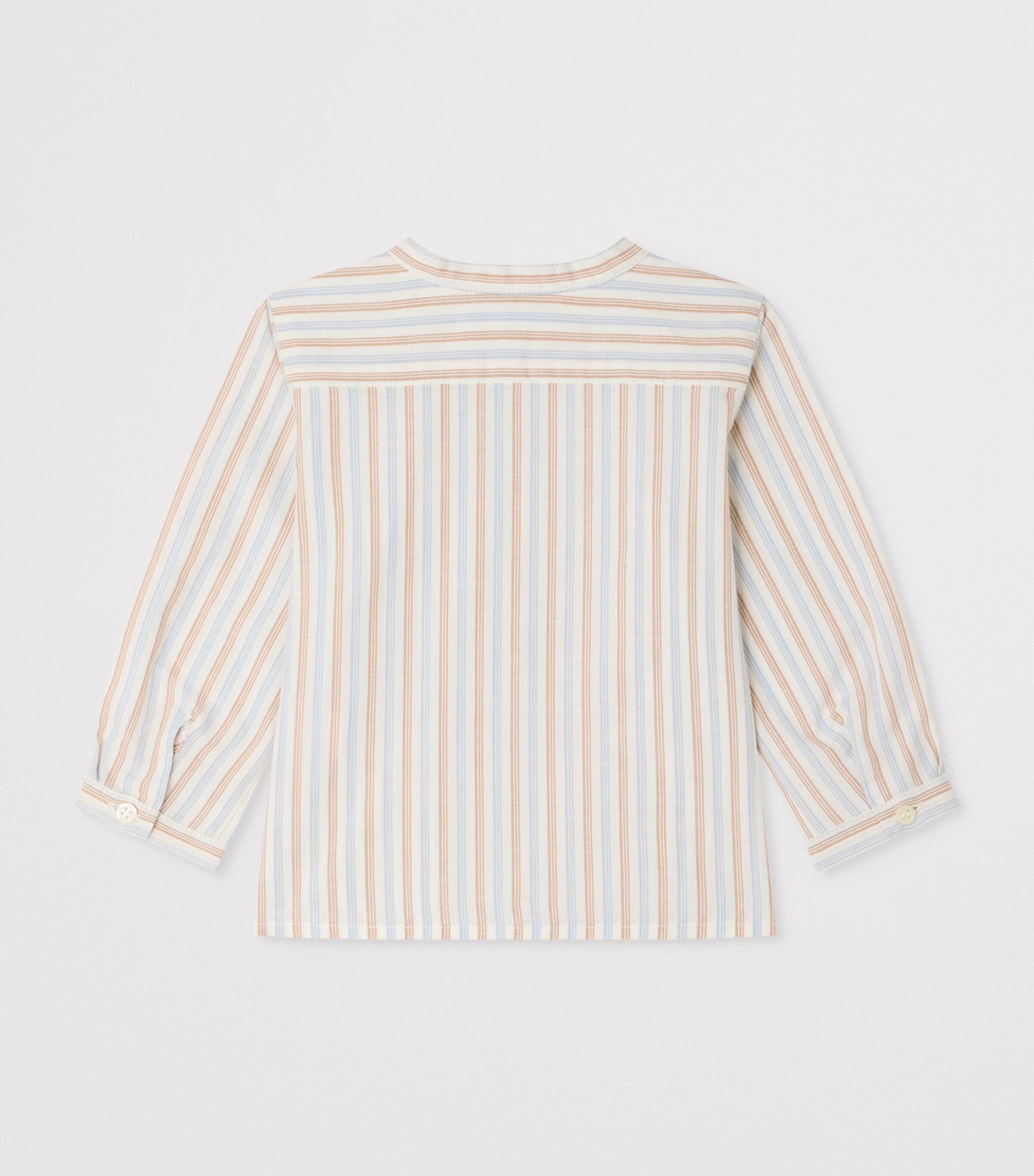 Bonpoint Cotton Stripe Shirt (6-18 Months) Rayures Ciel Image 2