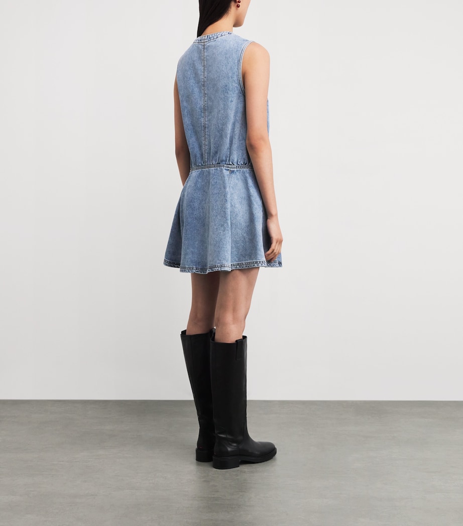 Denim Flared Mini Dress BLUE DENIM Image 3