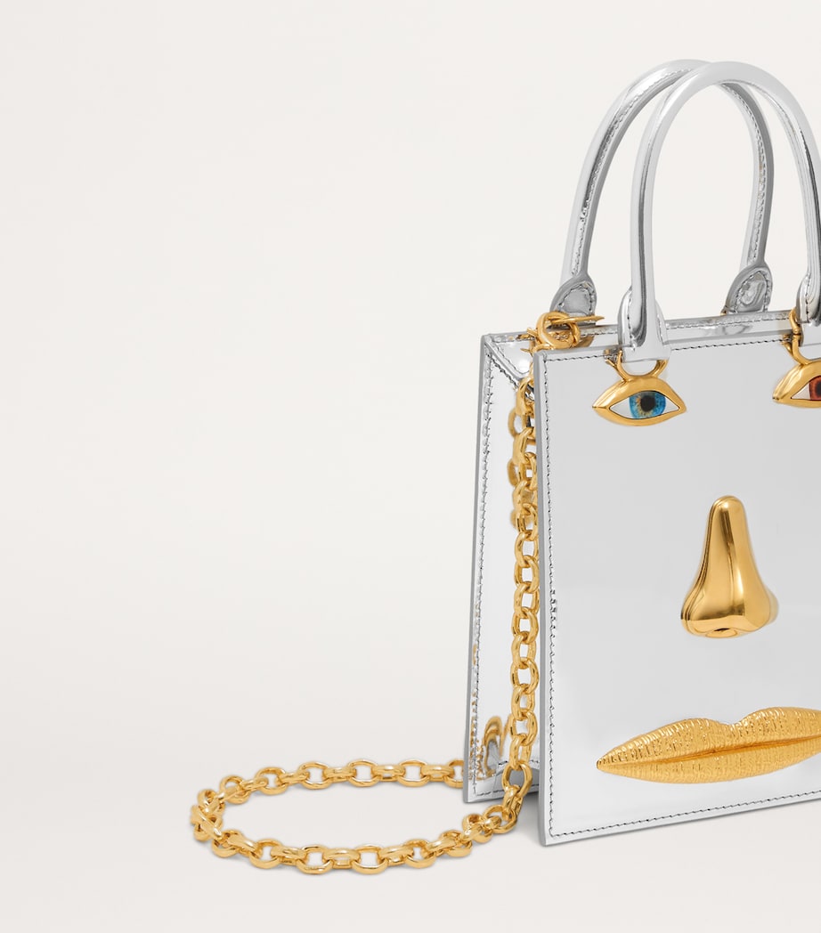 Mini Leather Anatomy Top-Handle Bag 002SILVER Image 4