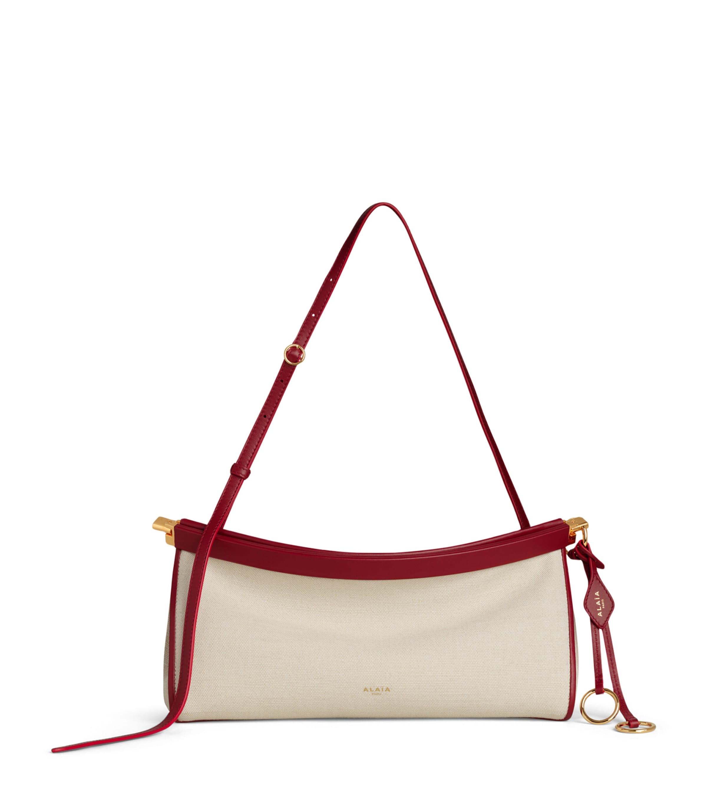 Alaïa Medium Canvas Le Click East West Shoulder Bag Natural Image 1