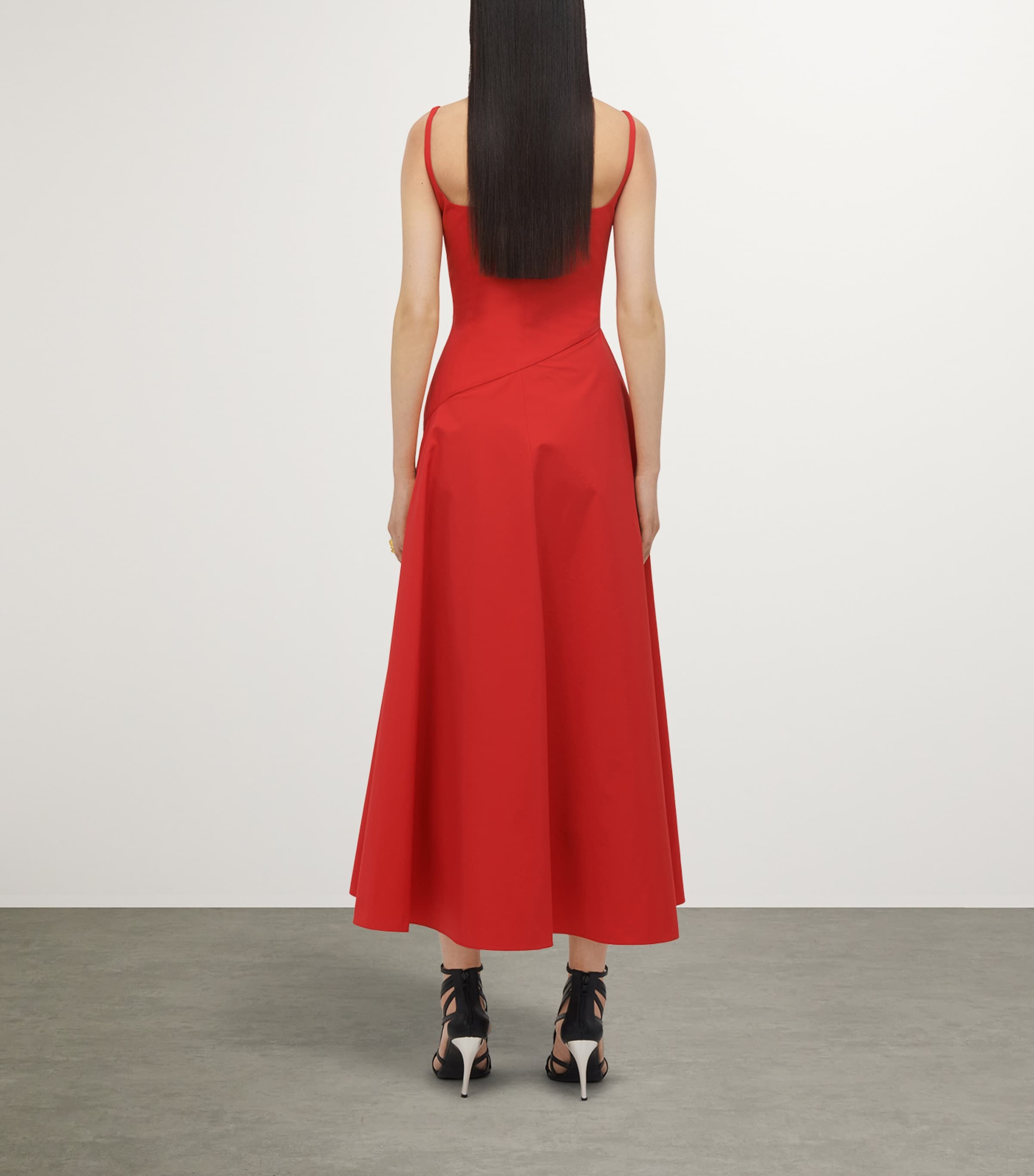 McQueen Asymmetric Midi Dress | Harrods UK