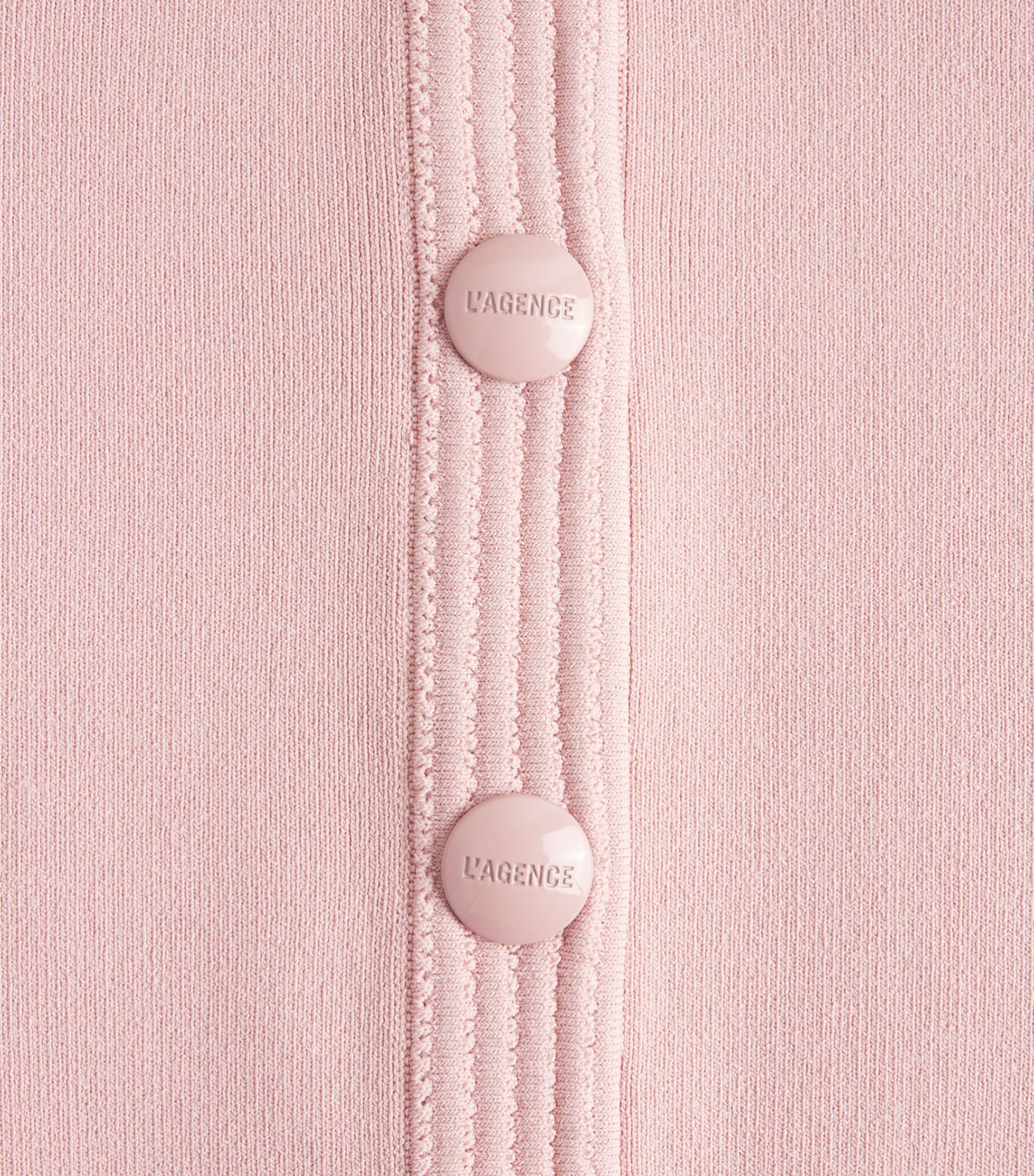 L'Agence Womens Cropped Patsy Cardigan Mirs Misty Rose Image 6