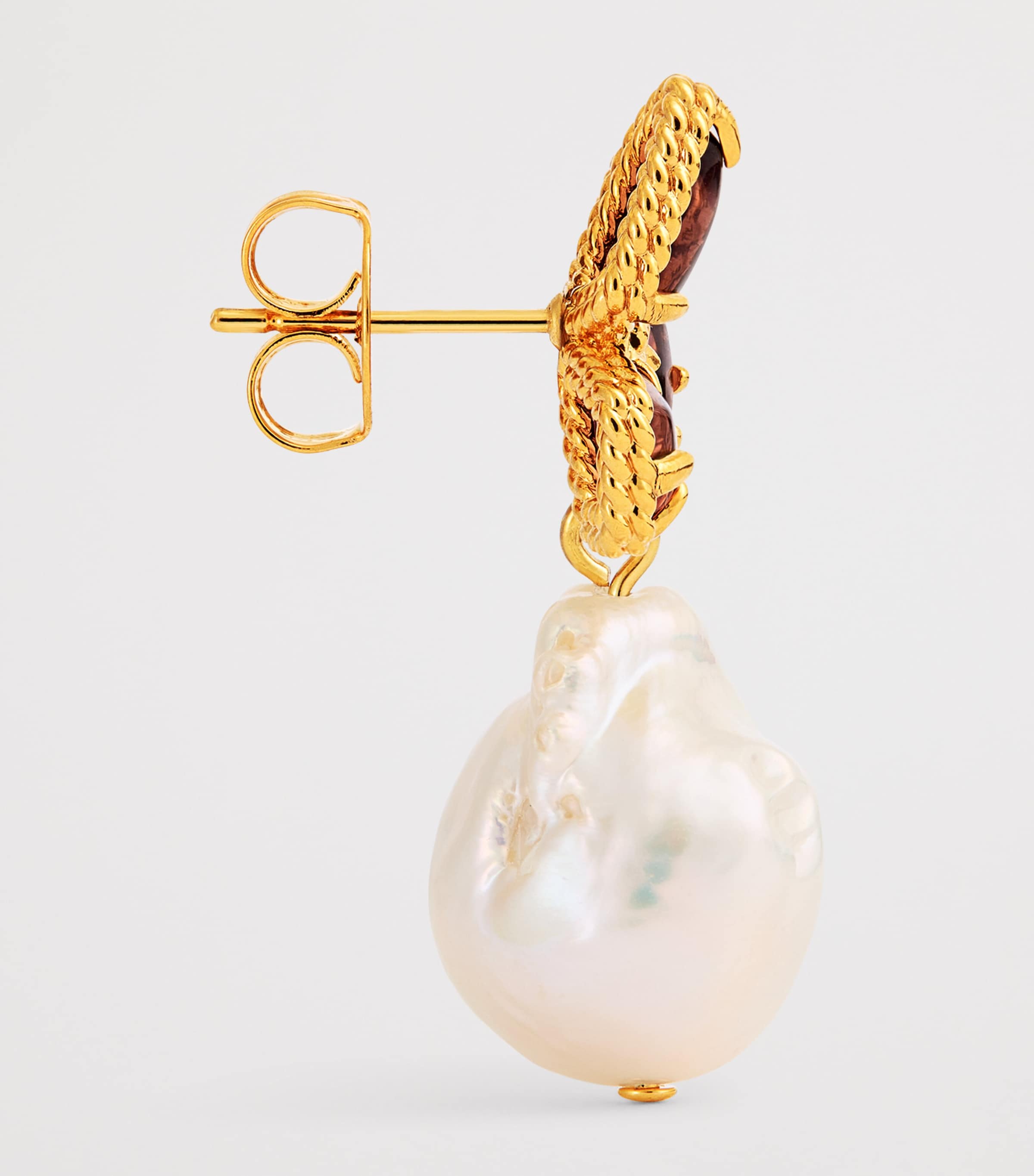 Pearl Bloom Earrings GOLD/BURGUNDYGLDBUR Image 4