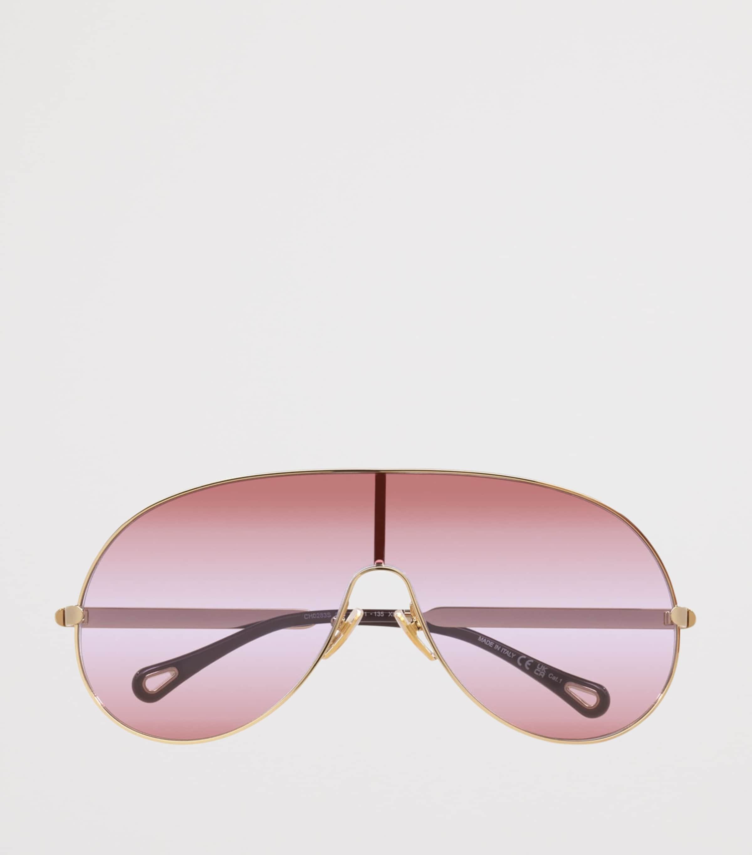 Chloé Metal Aly Shield Sunglasses Gold Image 5
