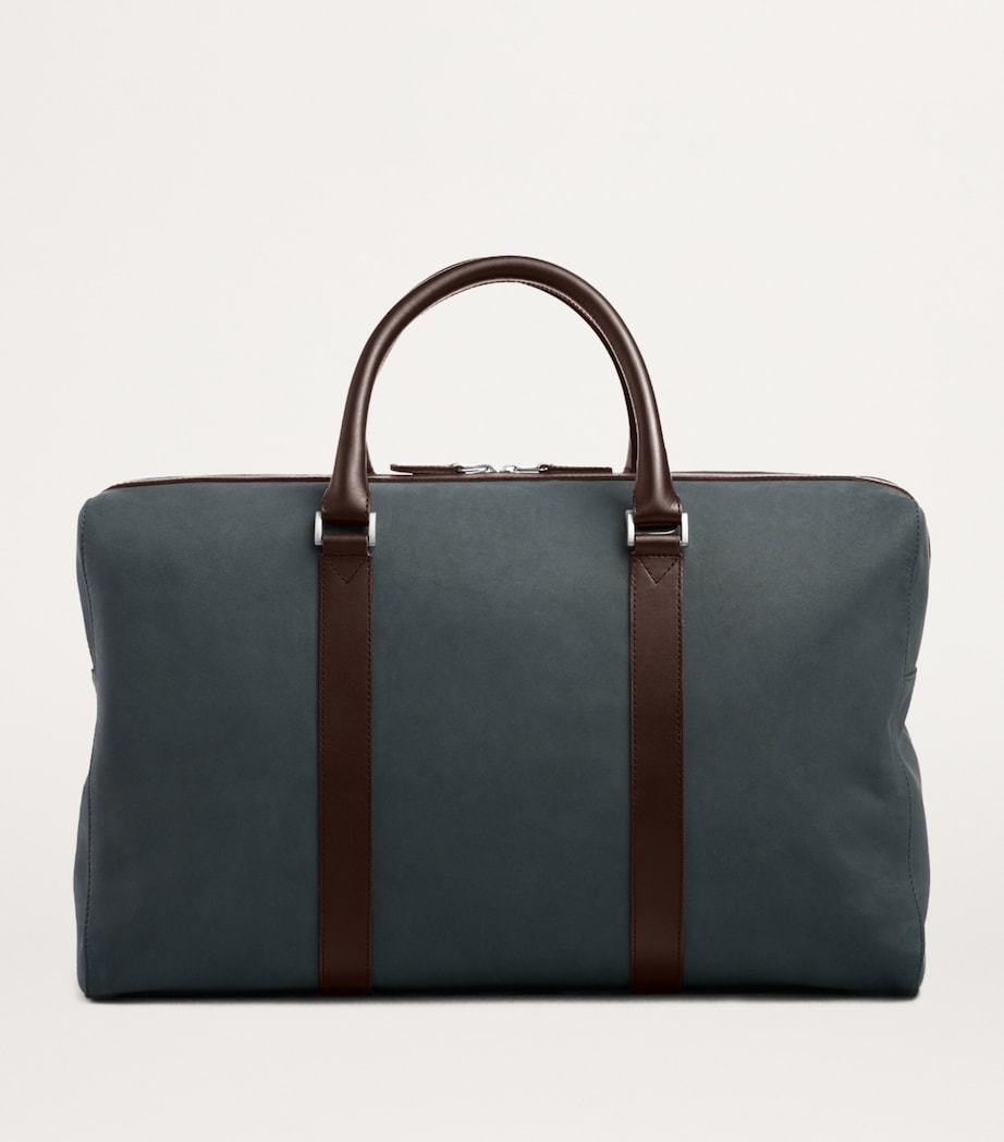 Carl Friedrik x Hackett Leather Holdall Navy/ Chocolate Image 7