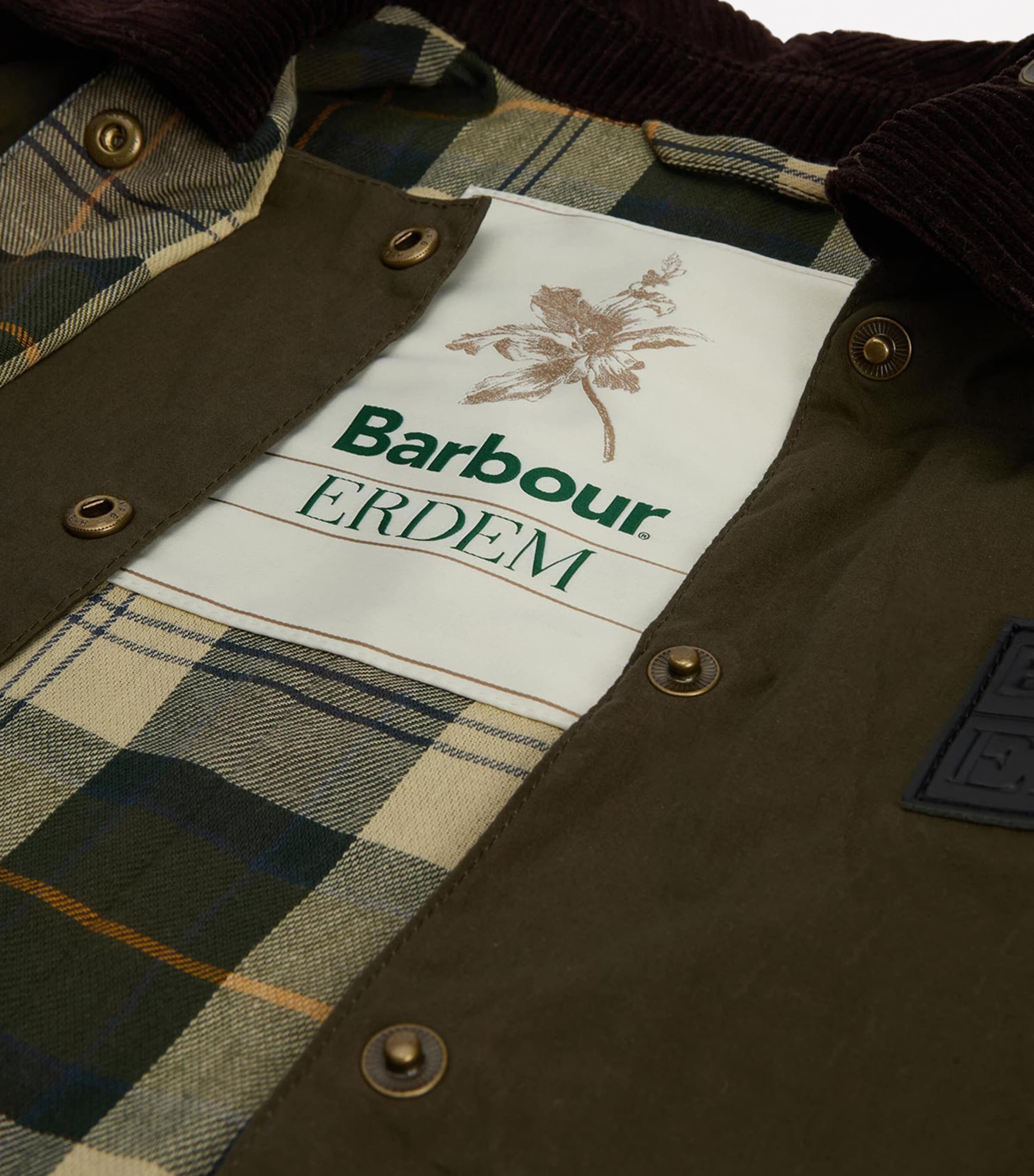 Barbour Womens x ERDEM Reversible Clover Trapeze Jacket Olive/sand/blck Flrl Image 2