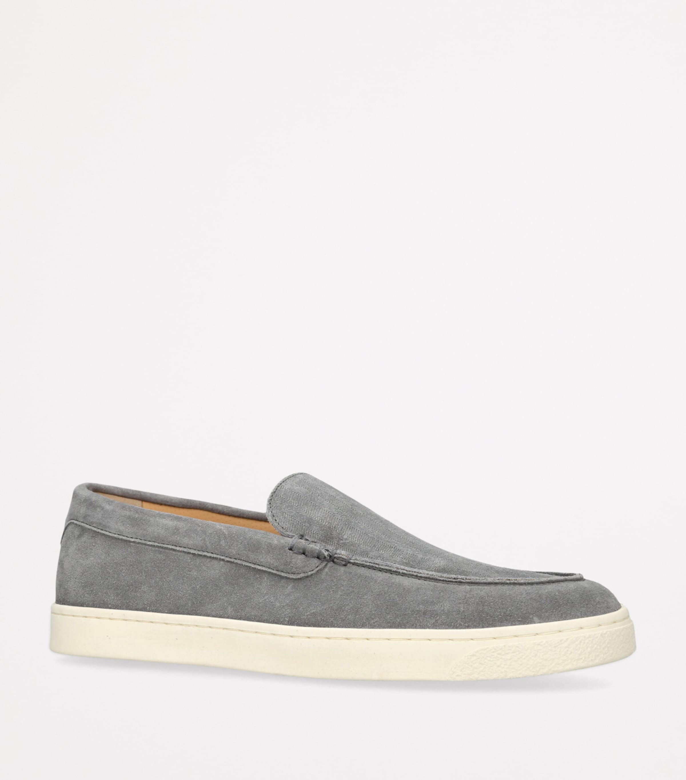 Brunello Cucinelli Mens Suede Hybrid Loafers Grey/dark Image 3