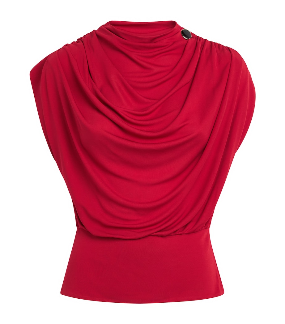 RETORI Womens Draped Sleeveless Blouse Red Image 1