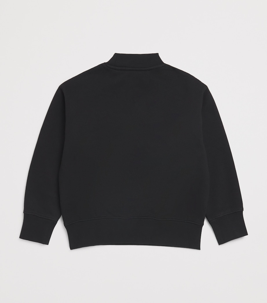 Cotton Logo Neck Sweatshirt (4-12 Years) 1040BLACK-LIGHT BLUE Image 2