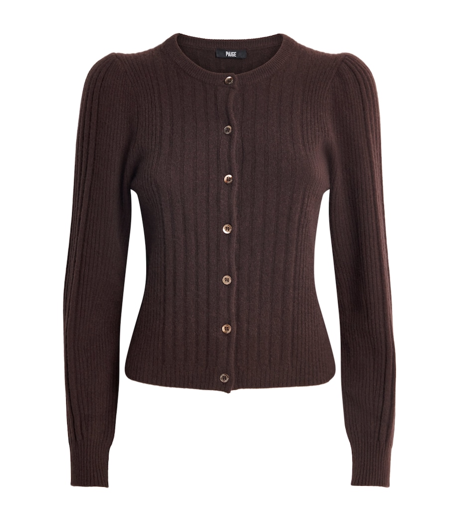 Cashmere Ribbed Allessandro Cardigan DARK CHOCOLATE Image 1