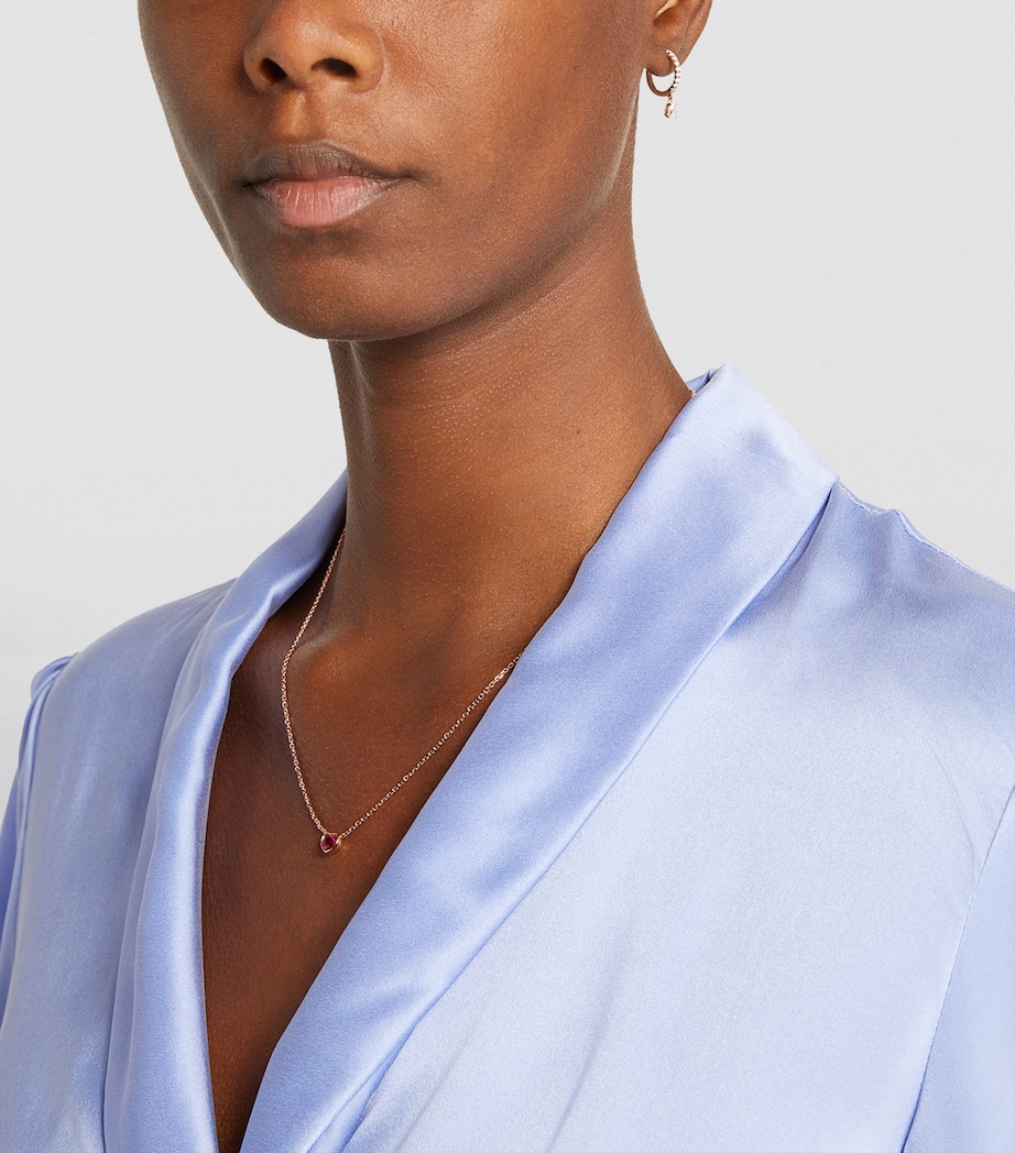 Rose Gold and Diamond Single Huggie Earring ROSE GOLD Image 5