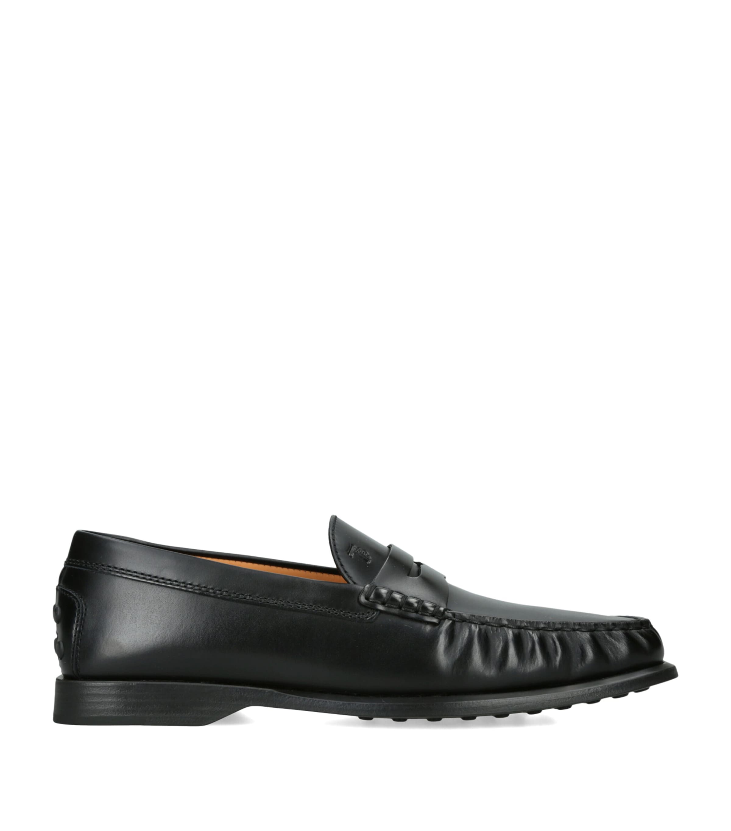 Tod's Leather Arricciato Gomma Loafers Black Image 1