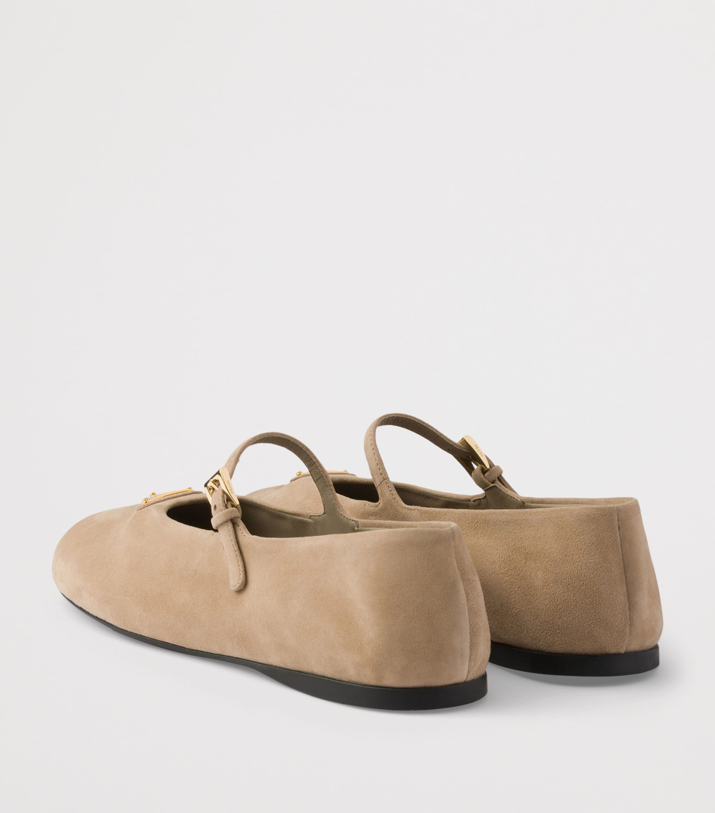 Prada Suede Ballet Flats Neutral Image 5