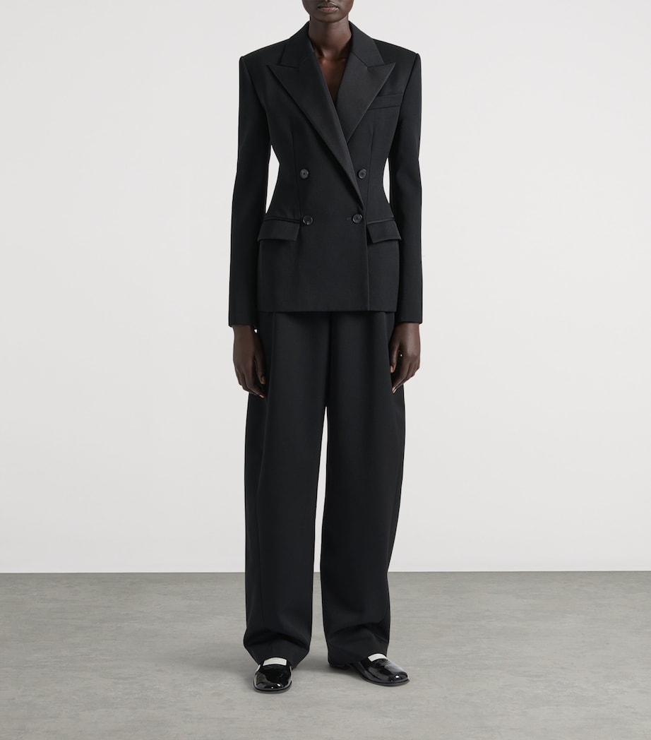 Wool Double-Breasted Jacket BLACK Image 2