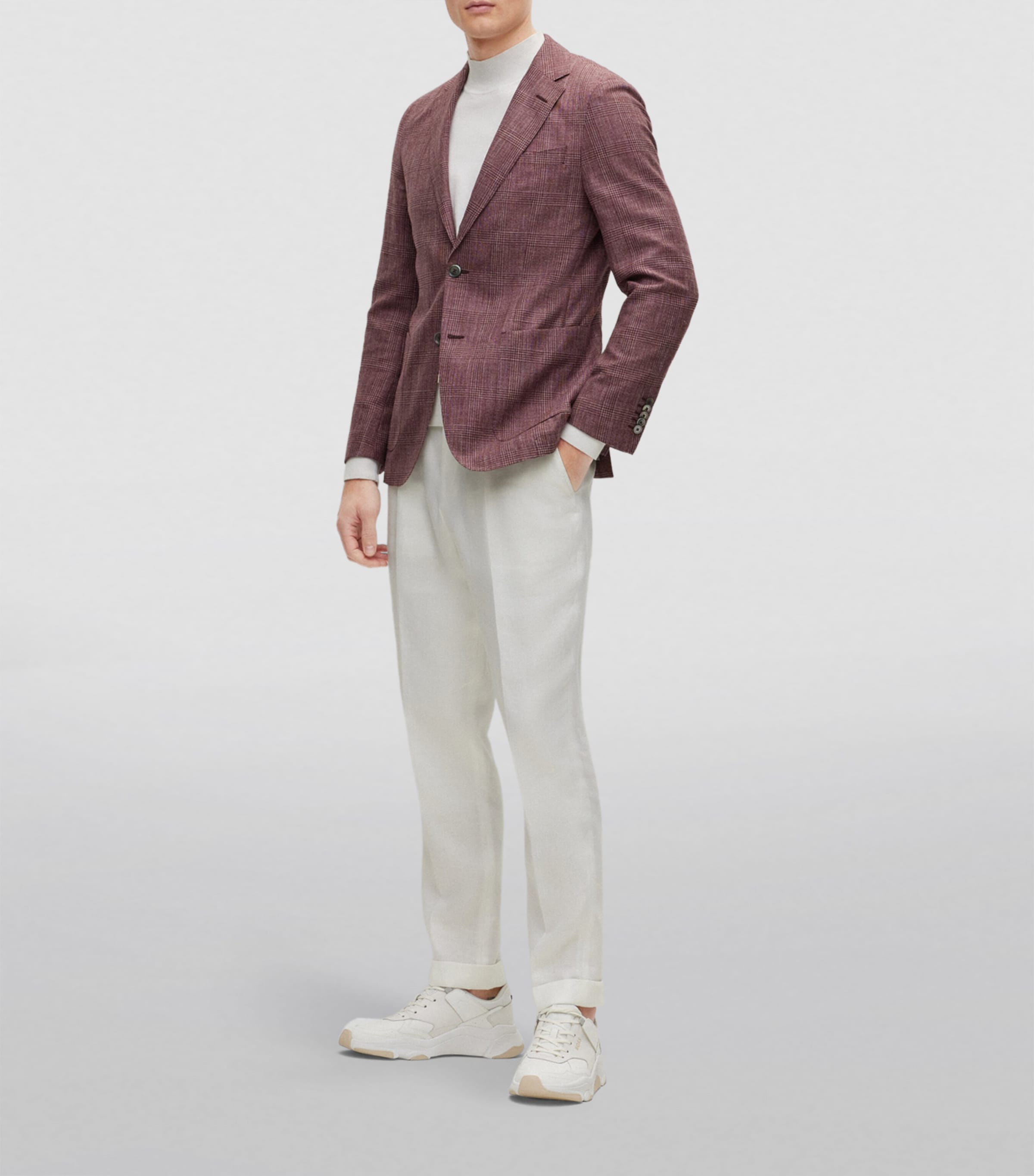 Wool-Silk Check Jacket 601 Image 2