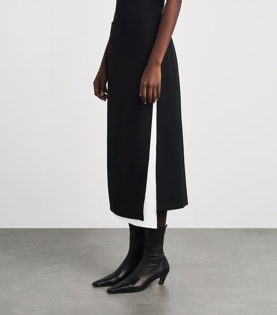 Lafayette 148 Womens Asymmetric A-Line Midi Skirt Black Image 4