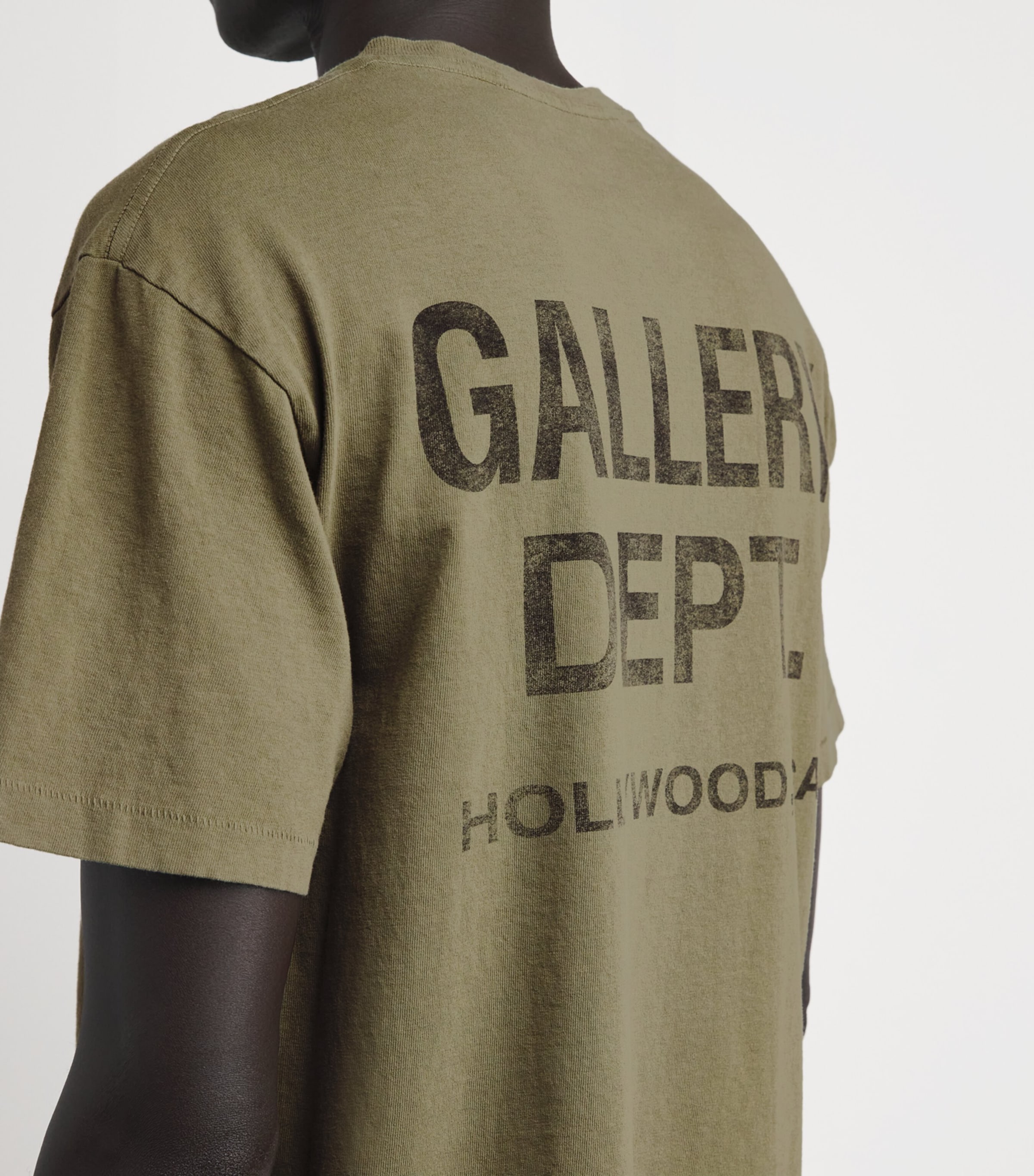 GALLERY DEPT. Mens Cotton Souvenir T-Shirt Olive Image 6