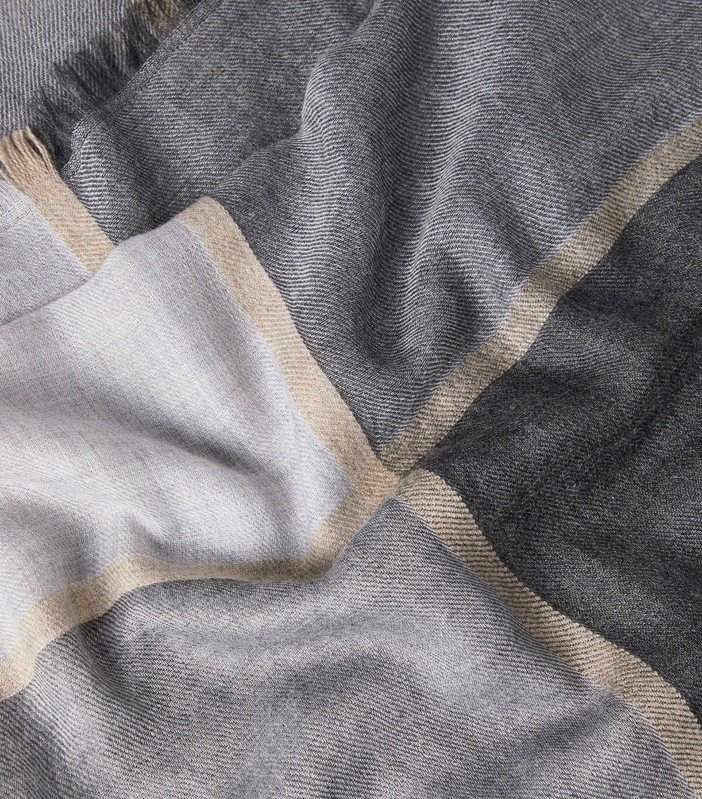Brunello Cucinelli Cashmere-Silk Colour-Block Scarf Image 3