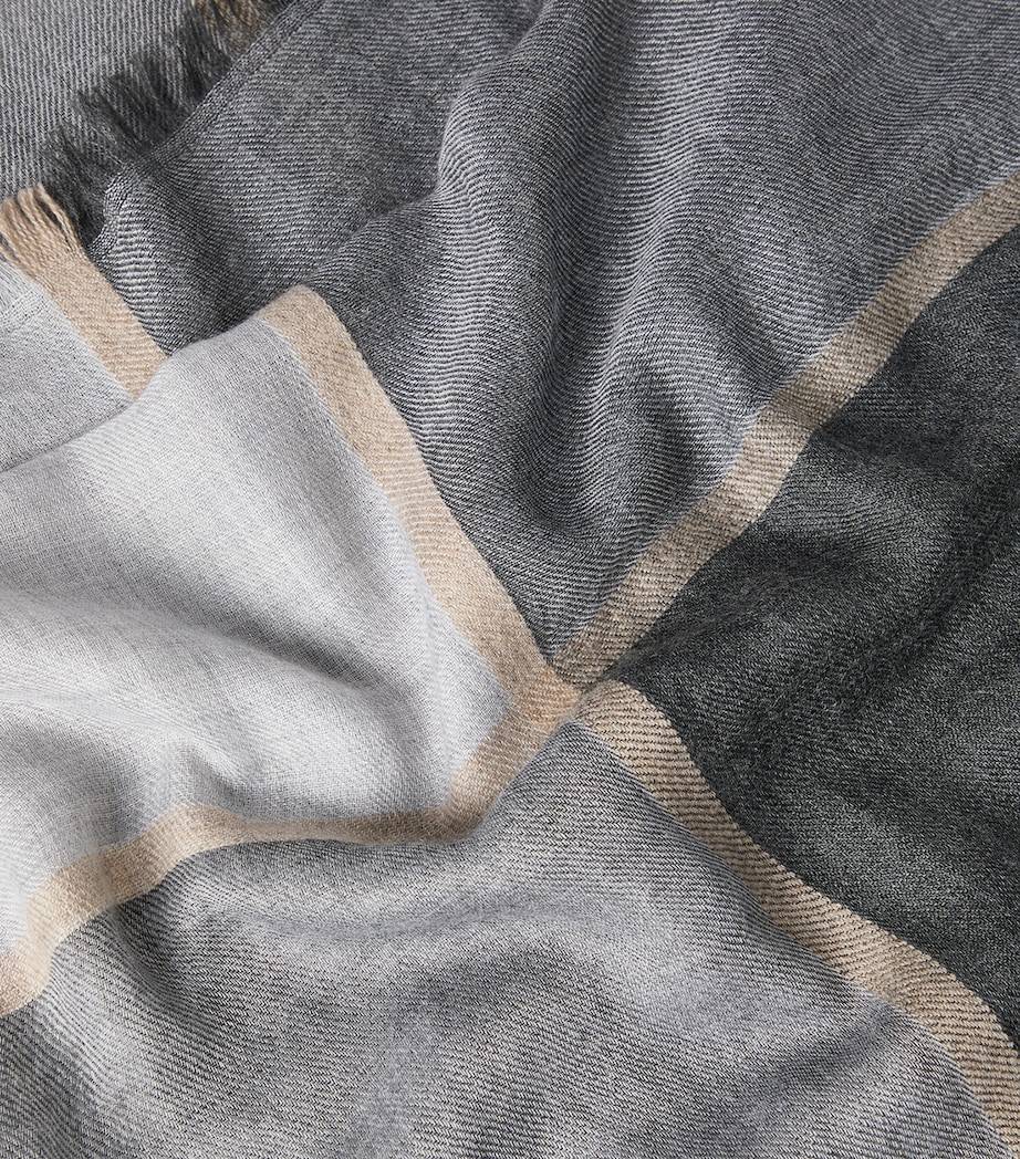 Brunello Cucinelli Cashmere-Silk Colour-Block Scarf Image 3