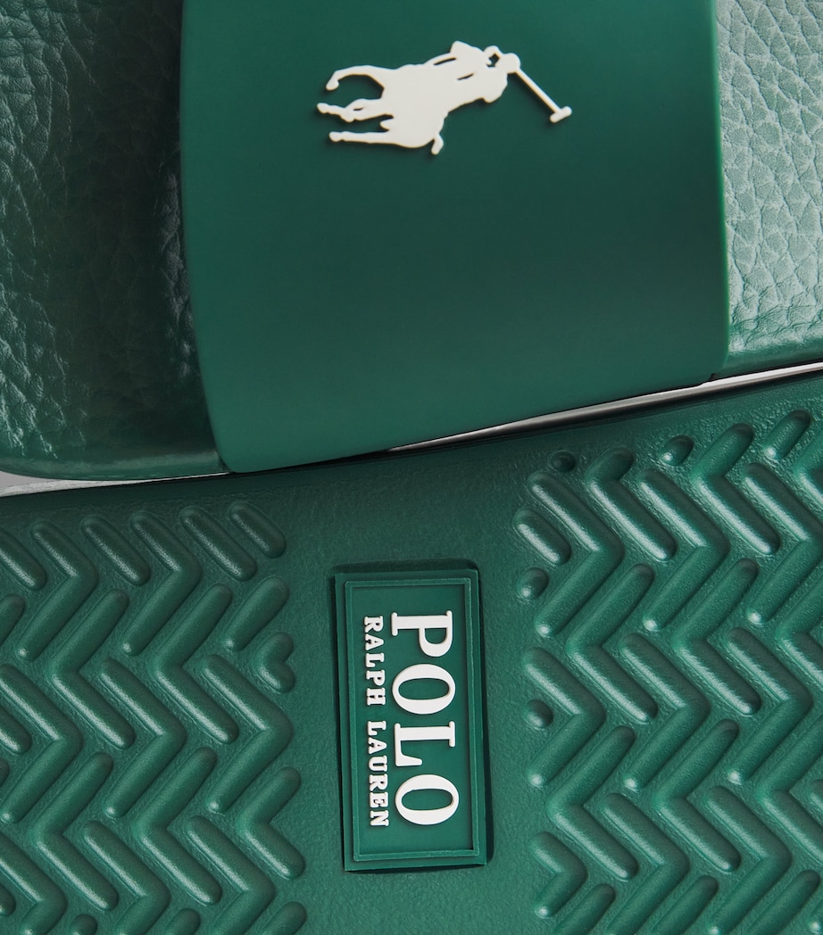 Polo Ralph Lauren Signature Polo Pony Slides Forest/deckwash Whit Image 7