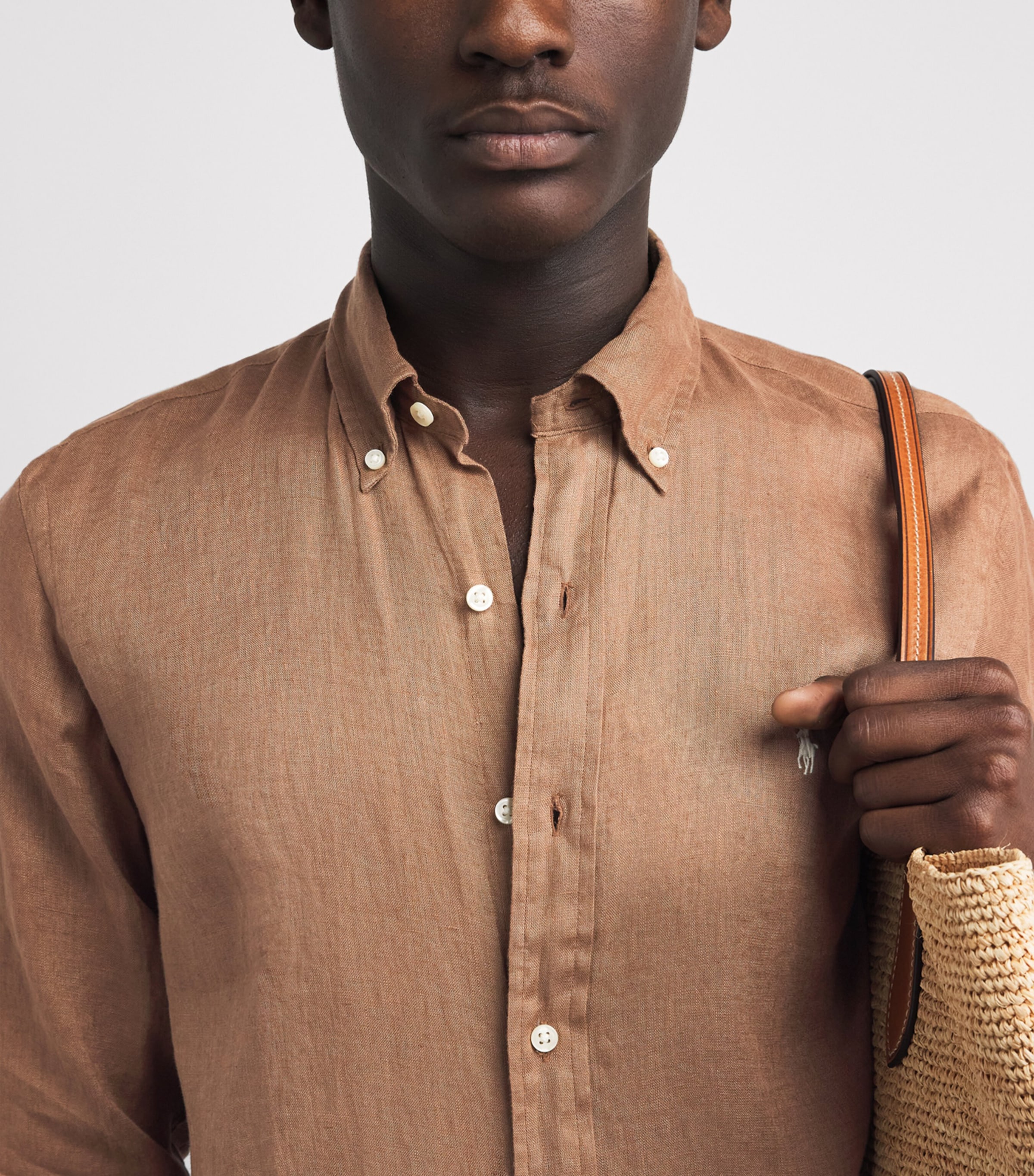 Polo Ralph Lauren Brown Linen Custom-Fit Shirt | Harrods US