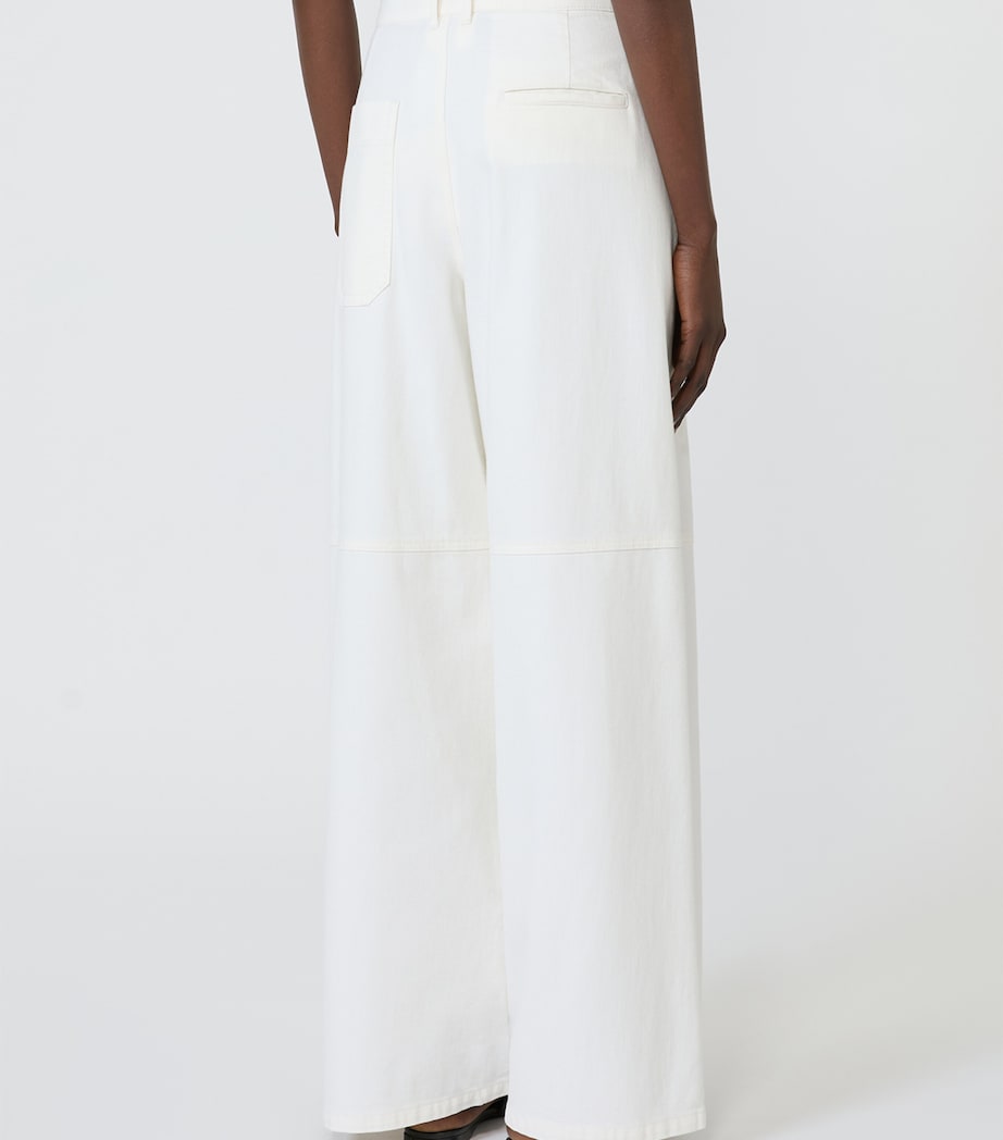 Max Mara Womens Wide-Leg Jeans White Image 3