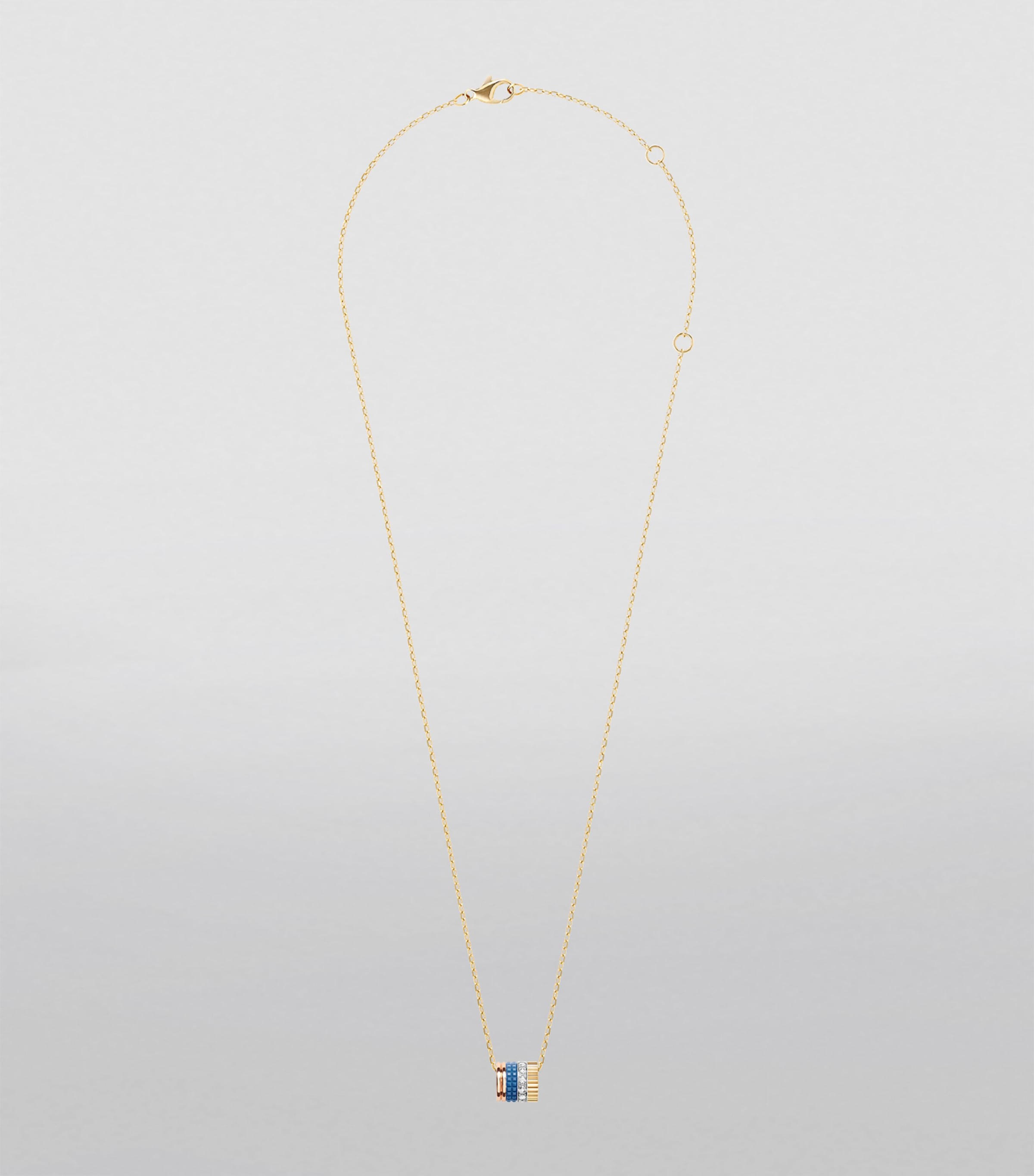 Mixed Gold and Diamond Quatre Blue Edition Pendant Necklace YELLOW GOLD Image 3
