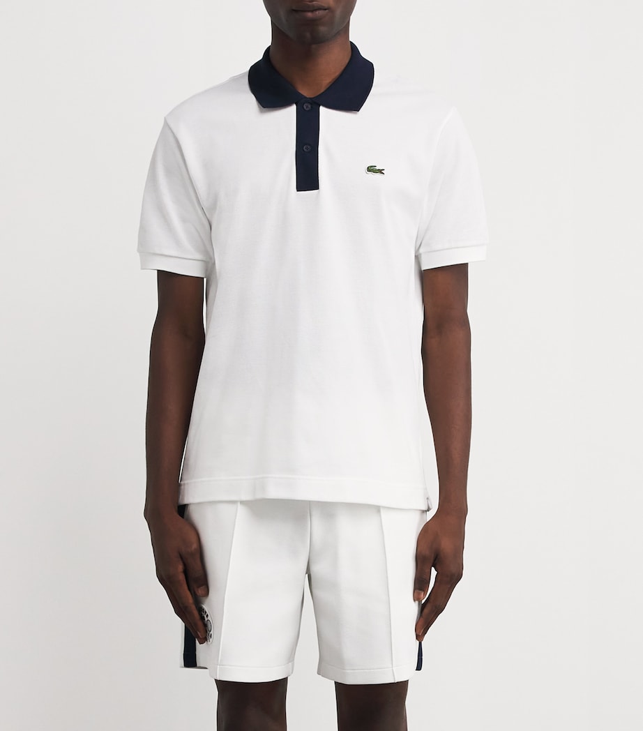 Cotton Contrasting-Trim Polo Shirt WHITE Image 3