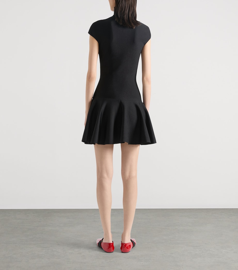 Knitted Cap Sleeve Mini Dress BLACK Image 3