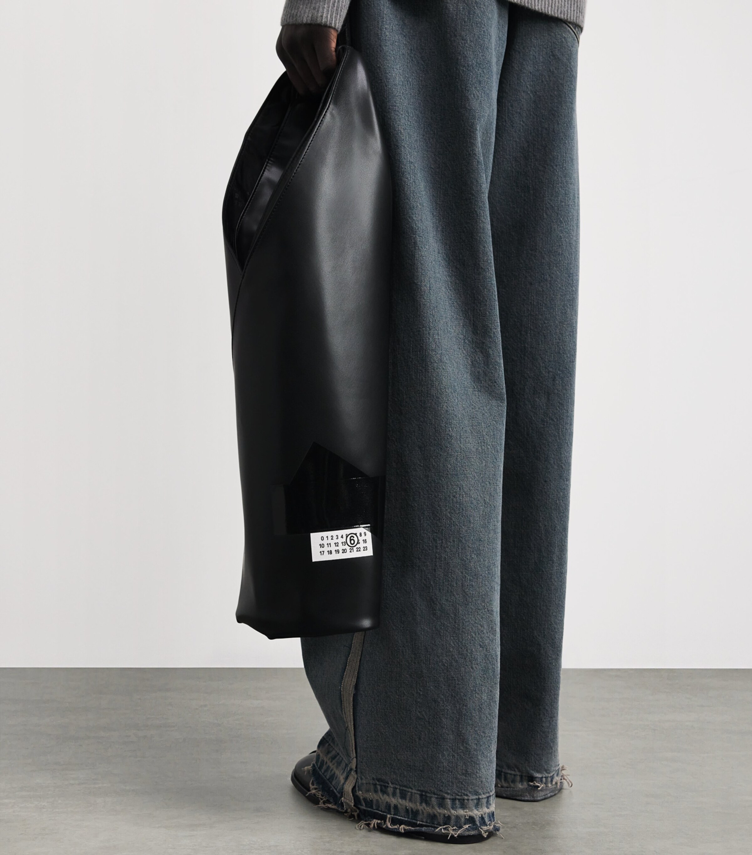 MM6 Maison Margiela Medium Archive Tape Tote Bag Black Image 5