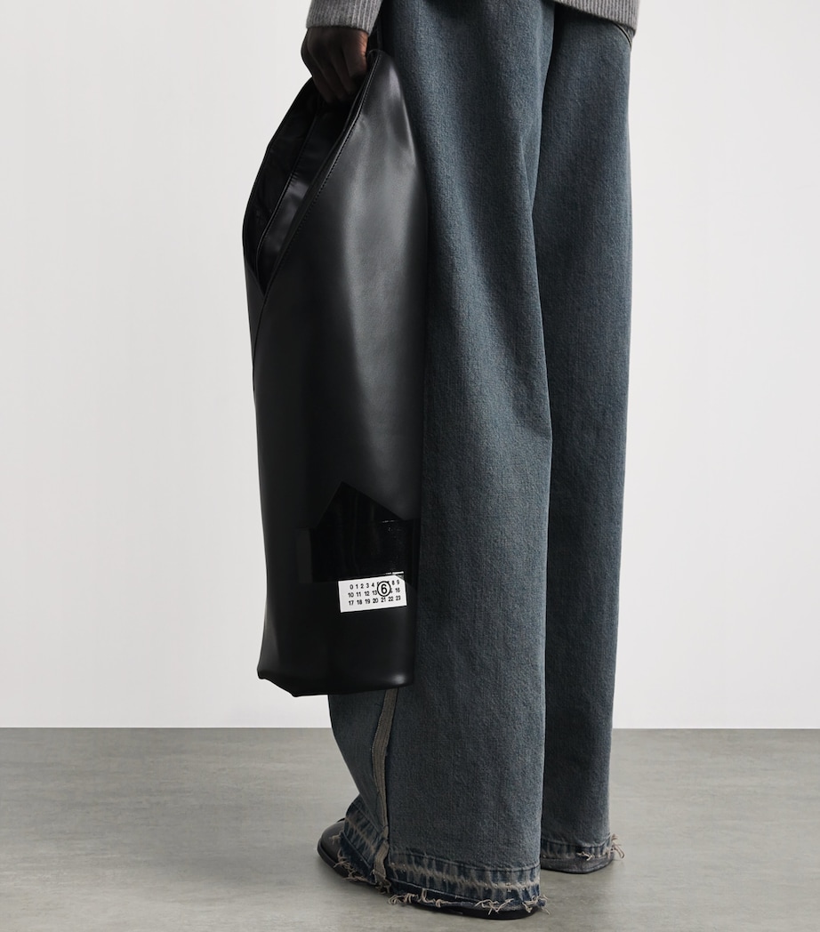 MM6 Maison Margiela Medium Archive Tape Tote Bag Black Image 5