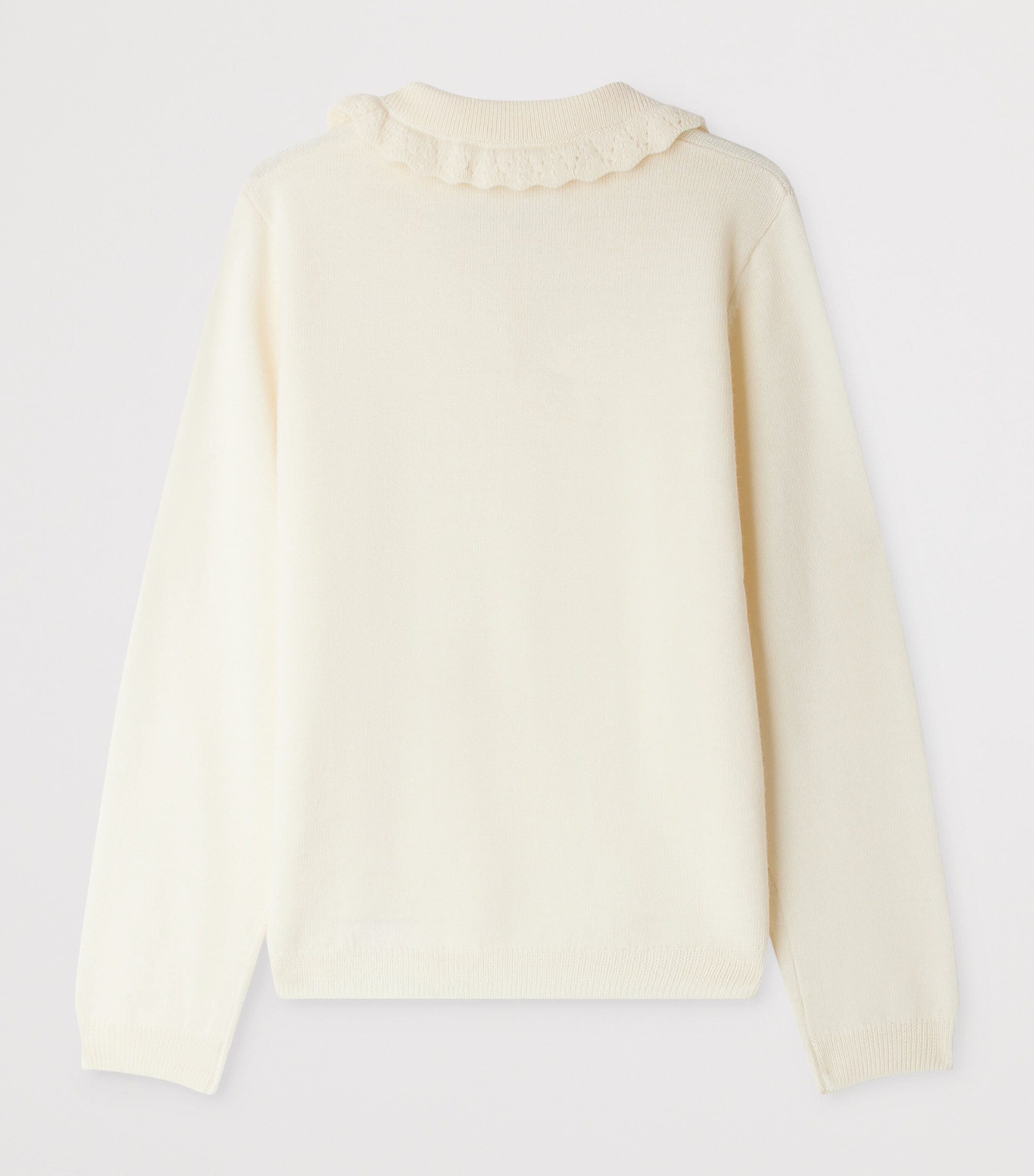 Wool Peter Pan-Collar Sweater (4-8 Years) BLANC LAIT Image 2
