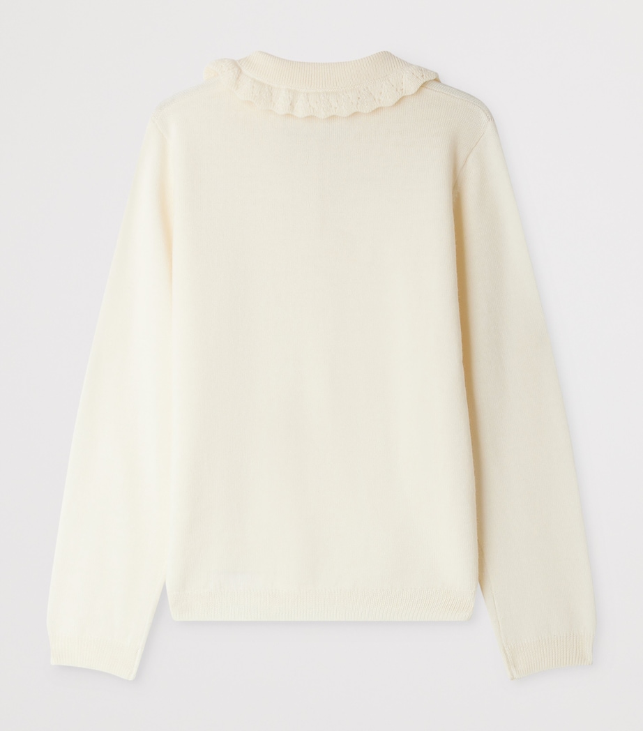 Wool Peter Pan-Collar Sweater (4-8 Years) BLANC LAIT Image 2