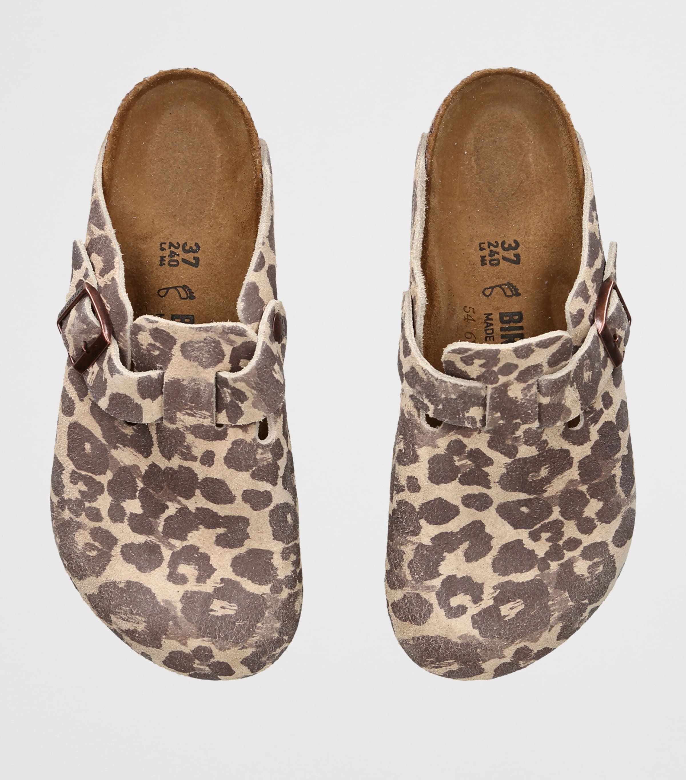 Birkenstock Suede Boston Clogs (Regular Fit) Cream Comb Image 3