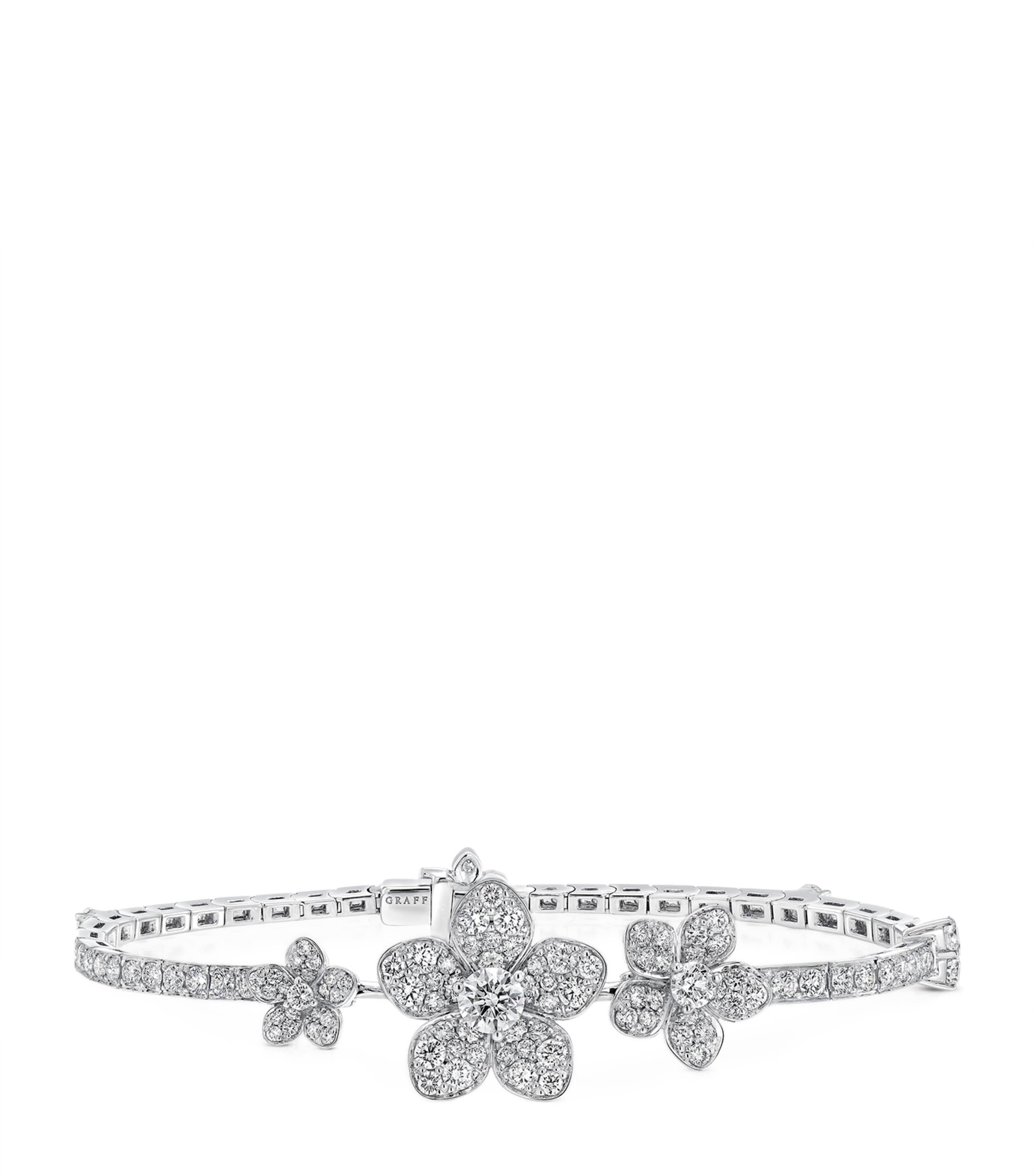 White Gold and Diamond Wild Flower Bracelet WHITE GOLD Image 1