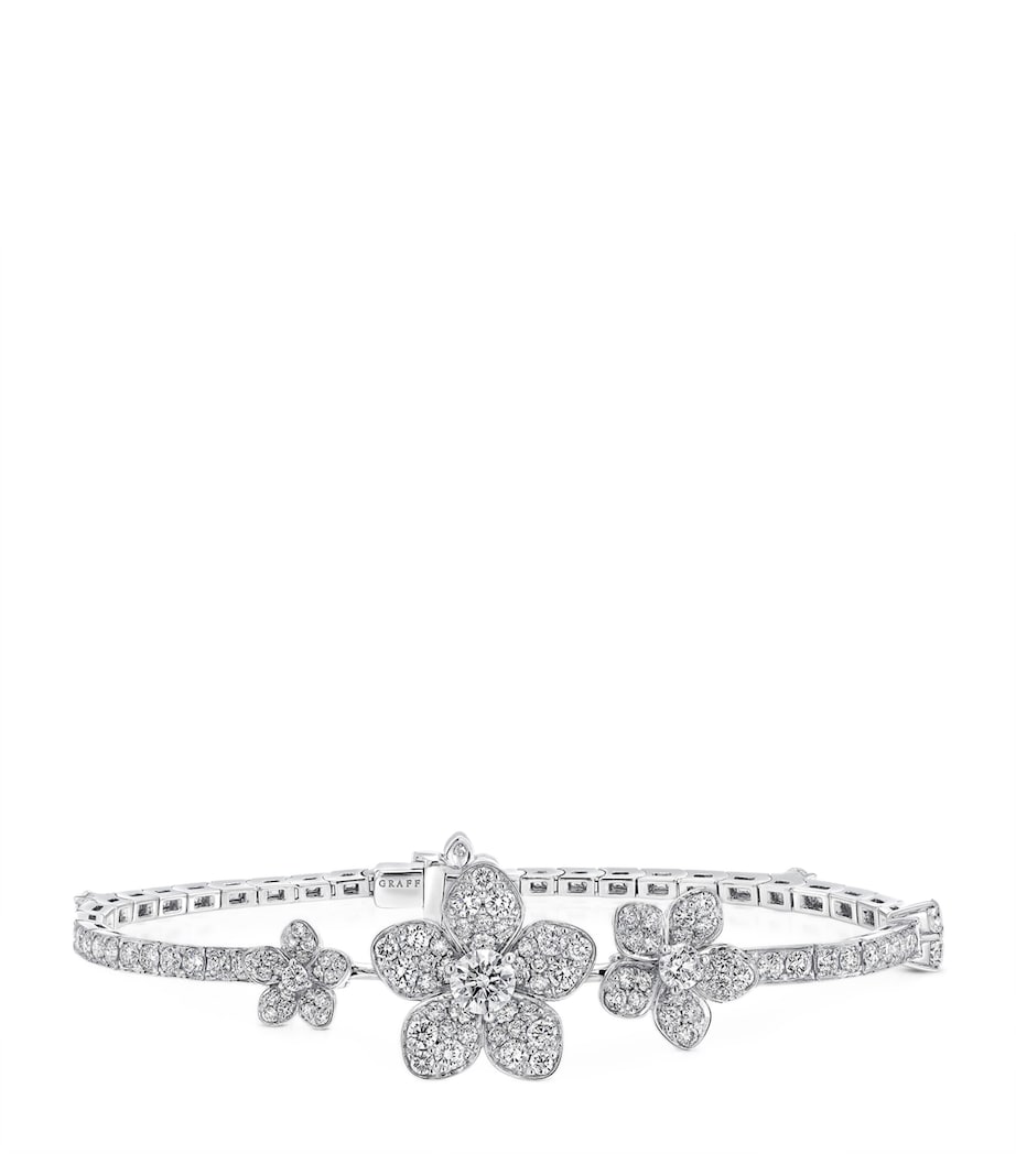 White Gold and Diamond Wild Flower Bracelet WHITE GOLD Image 1