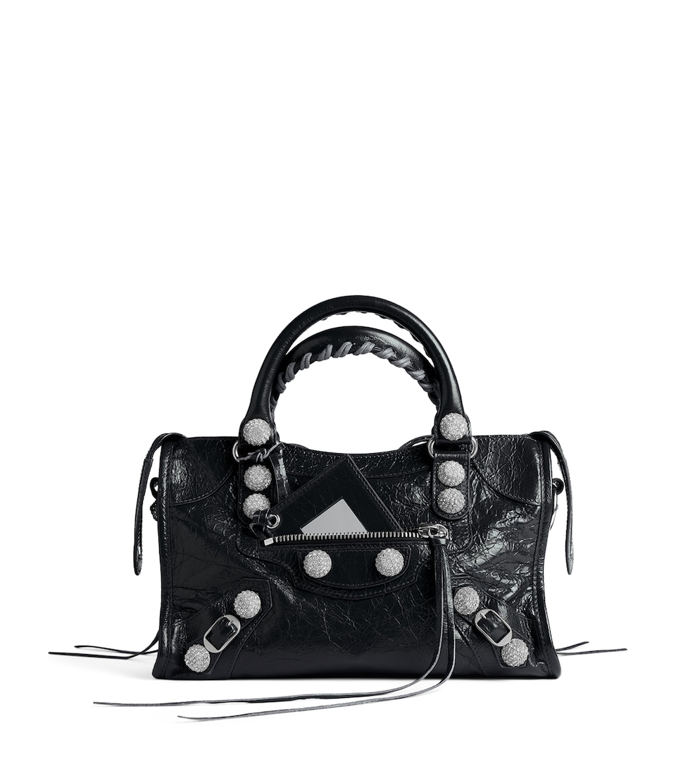 Balenciaga Small Leather Embellished Le City Top-Handle Bag