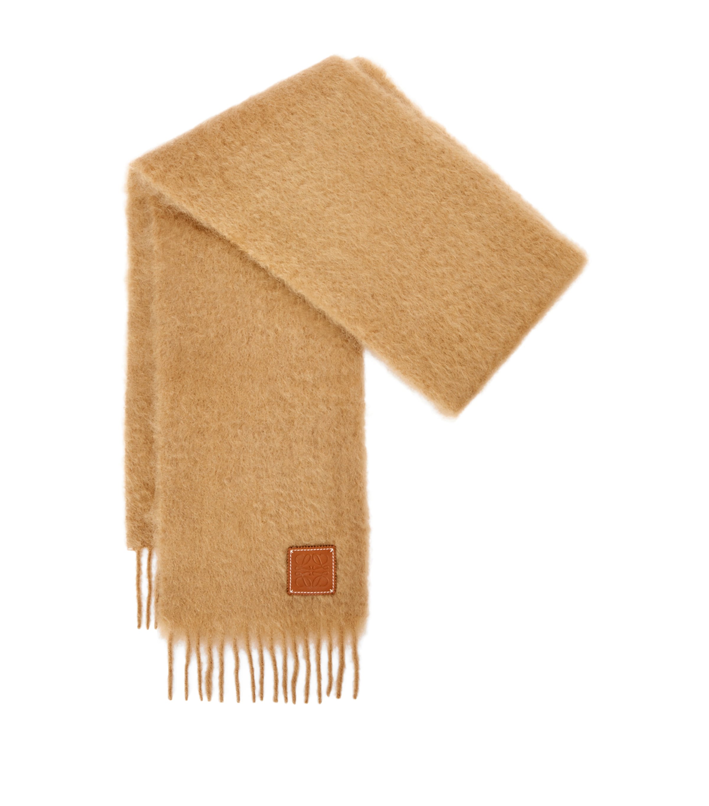 Loewe Mohair-wool Scarf In Brown
