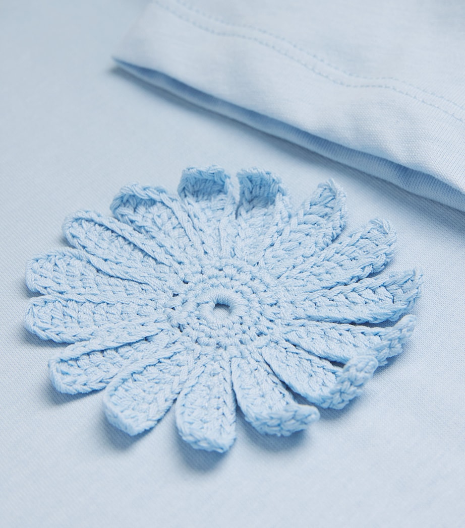 Sandro Paris Mens Cotton Crochet T-Shirt Sky Blue Image 6