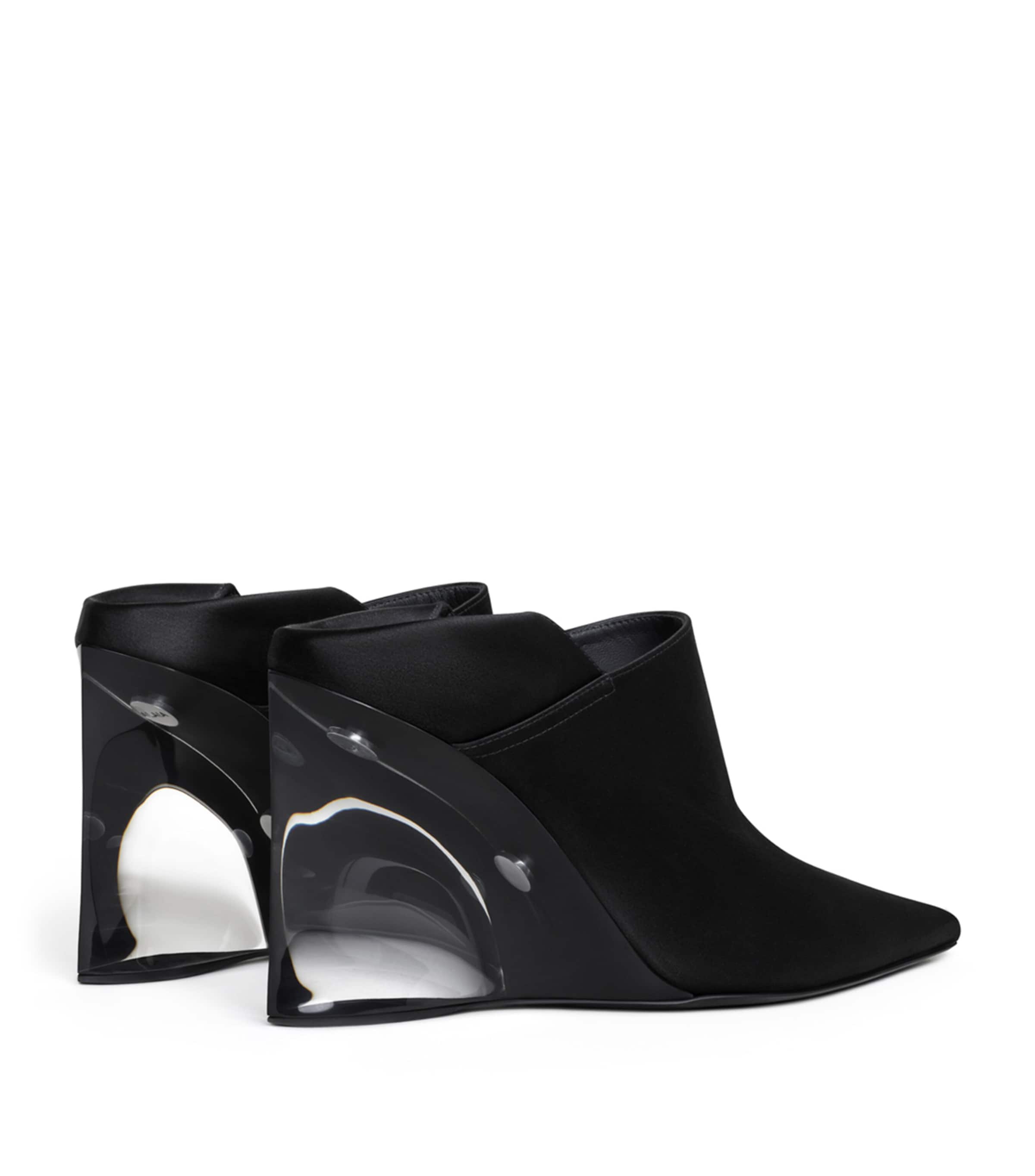 Alaïa Satin Invisible Wedge Mules 90 Noir Image 3